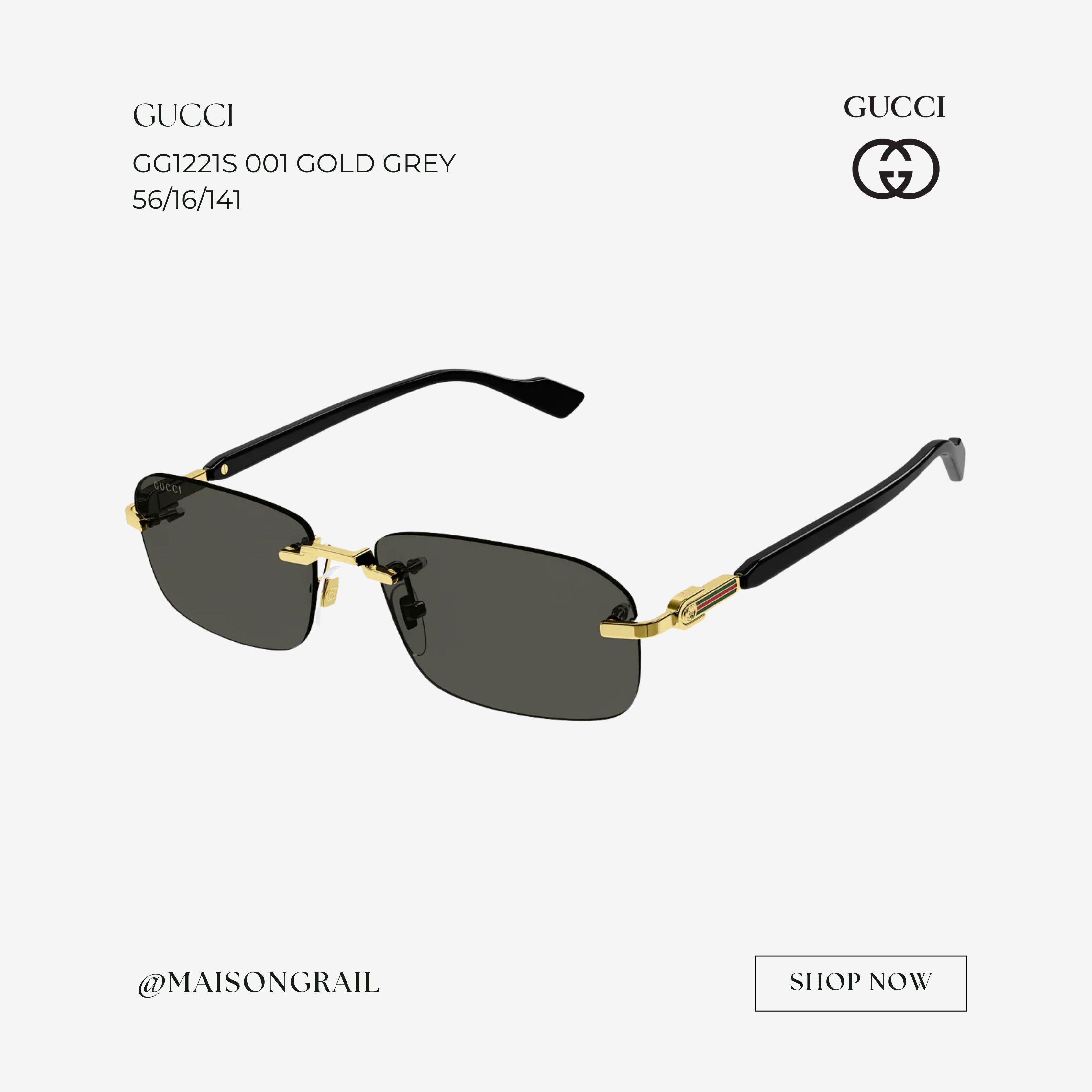 Gucci GUCCI GG1221S 001 SUNGLASSES Size ONE SIZE - 1 Thumbnail