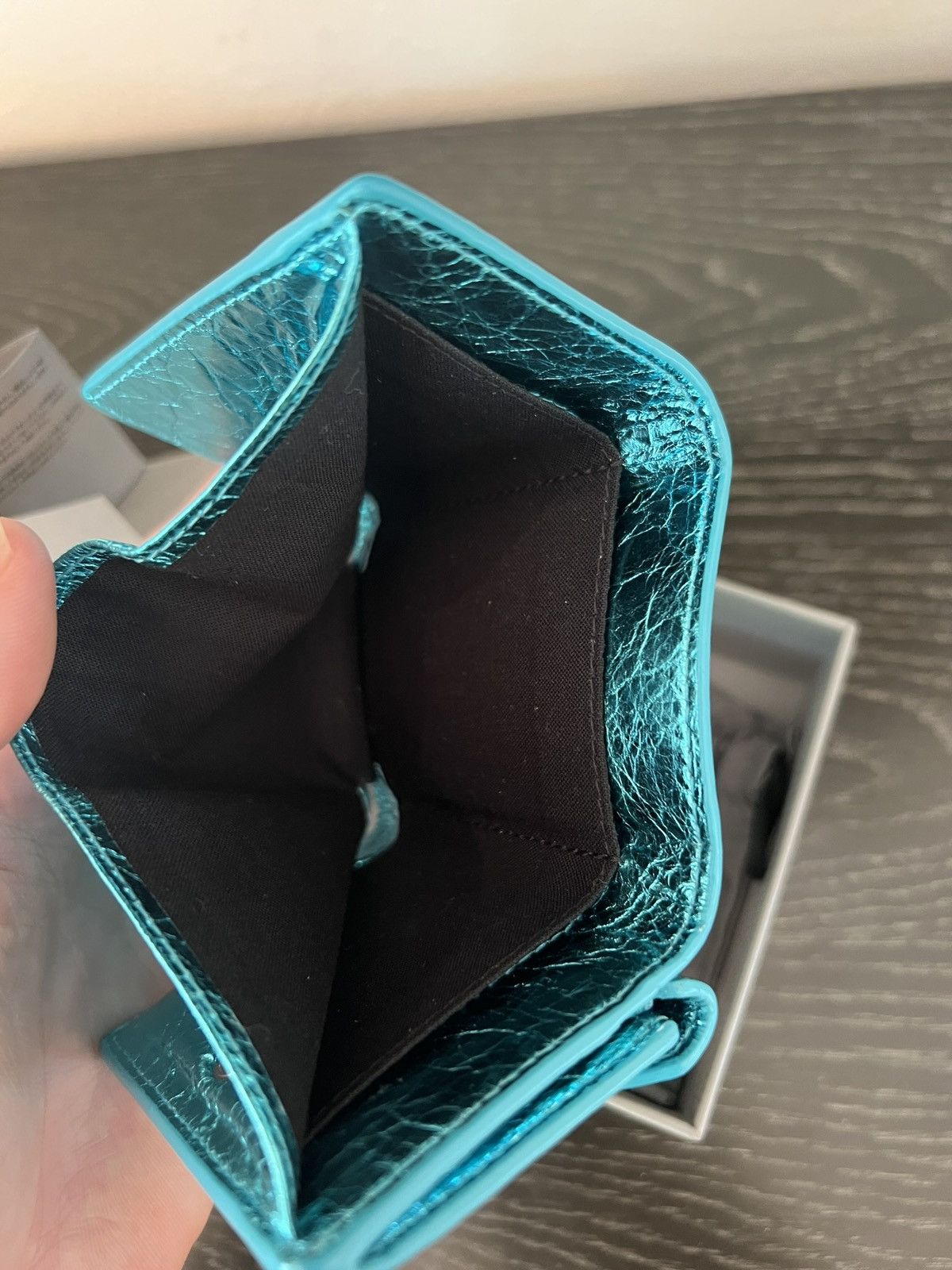 Balenciaga Metallic blue wallet with box Size ONE SIZE - 4 Thumbnail