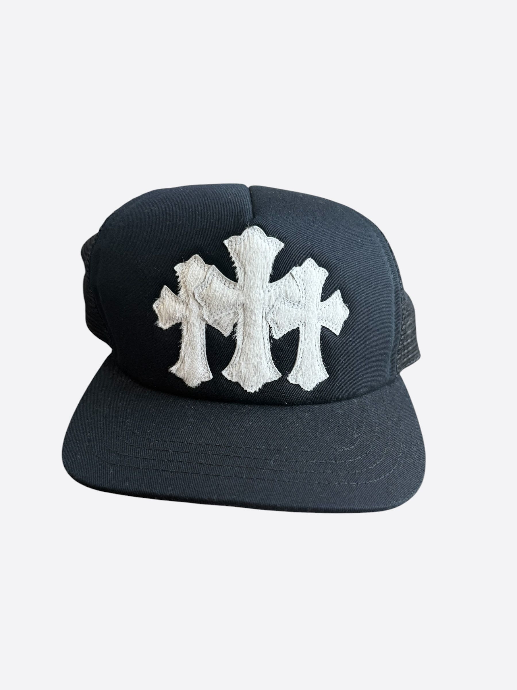 Chrome Hearts White Cross Patch CH Black Snapback Hat | Grailed