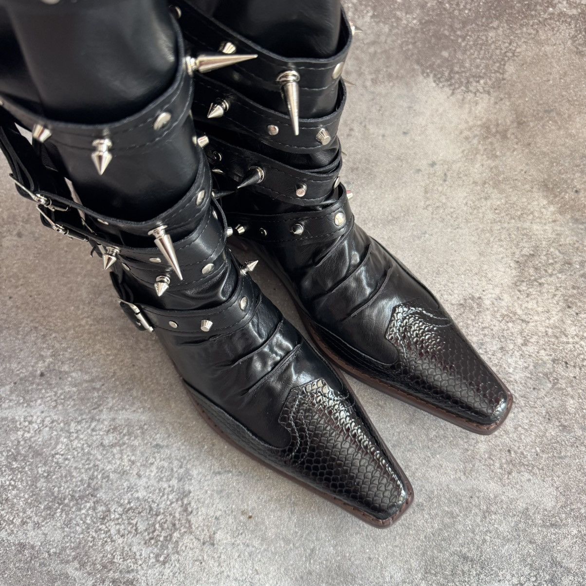 If Six Was Nine Opium Punk Rock Glam Leather Tall Boots (Rick Owen’s Vibe) Size US 8 / IT 38 - 10 Thumbnail