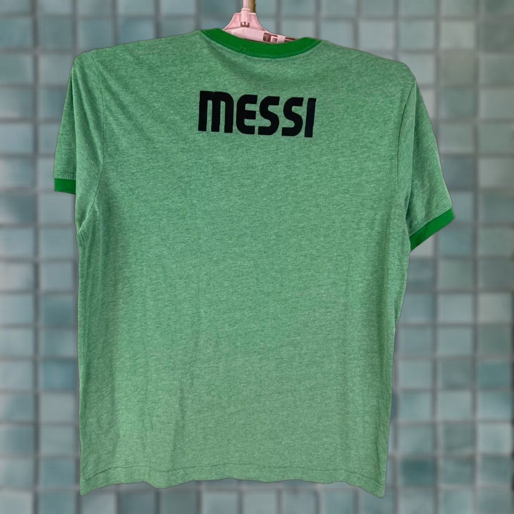 Vintage Messi #10 T Shirt - PSG Men’s Size M Green - Adult Crew Neck Solid Tee, Vintage Look, 90s Style, Soccer Fan Gift Mens Size US M / EU 48-50 / 2 - 1 Thumbnail