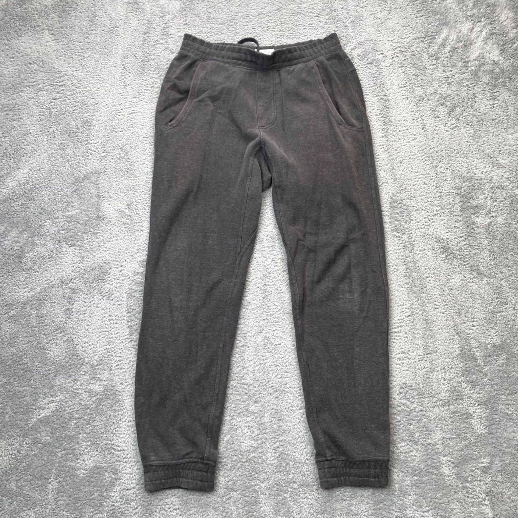 Prana prAna Sweatpants Pants Mens Small Gray Fleece Tapered Leg Drawstring Performance Activewear Casual Baggy Lounge Pants Slim Fit Size US 30 / EU 46 - 2 Thumbnail