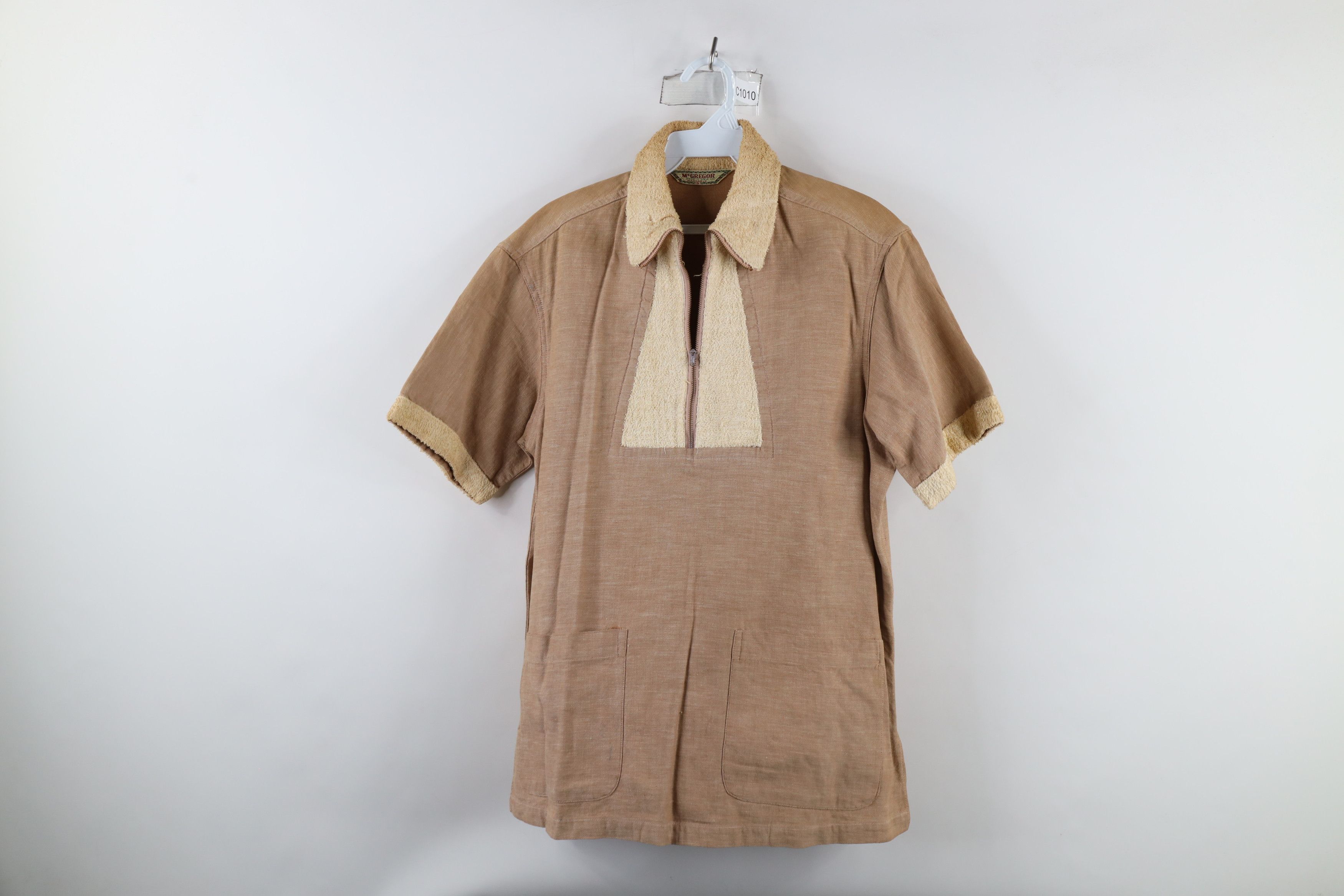 Vintage Vintage 50s 60s McGregor Terry Cloth Chambray Zip Polo USA Size US S / EU 44-46 / 1 - 1 Thumbnail