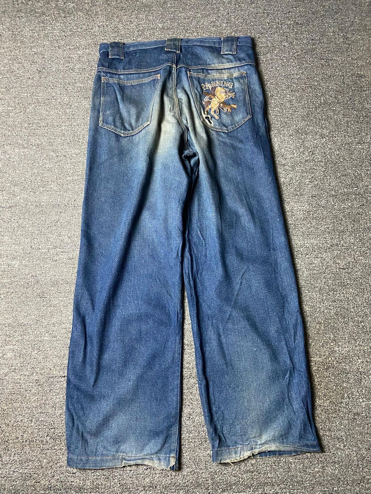 Japanese Brand Plevo Uomo Collezion Baggy Style Denim Jeans (164) Size US 32 / EU 48 - 2 Thumbnail