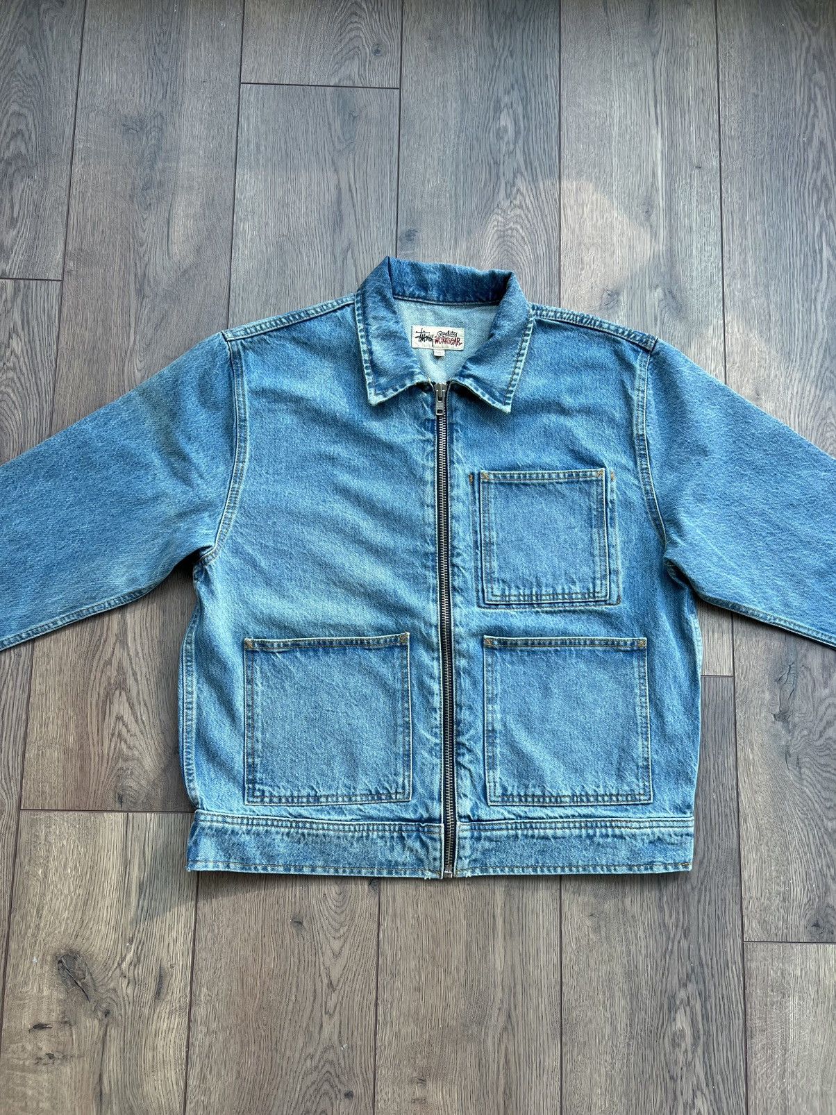 Stussy Stussy FW24 Denim Zip Up Work Jacket Medium Size US M / EU 48-50 / 2 - 2 Thumbnail
