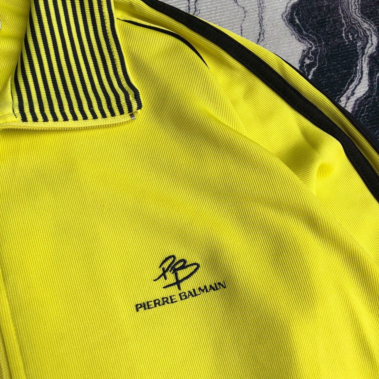 Pierre Balmain Vintage Pierre Balmain Yellow Track Jacket Stripe Size US S / EU 44-46 / 1 - 2 Thumbnail