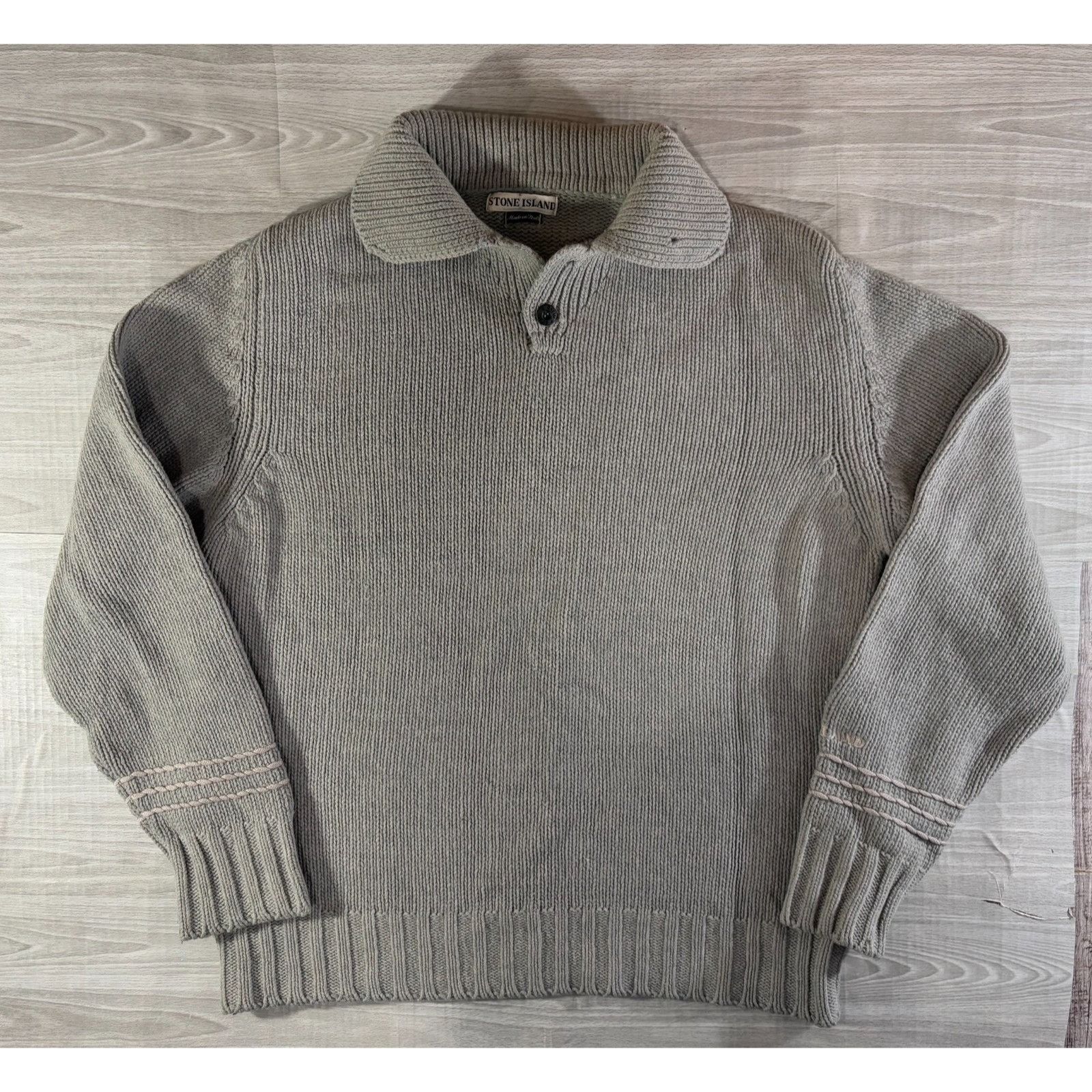 Stone Island STONE ISLAND wool blend enbroidered logo sweater sz L VGT 90 Size US L / EU 52-54 / 3 - 1 Thumbnail