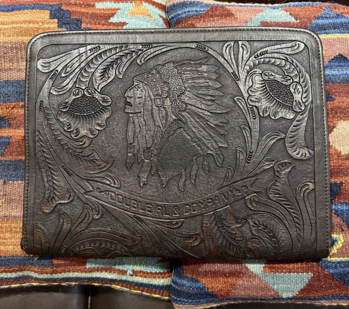Ralph Lauren Ralph Lauren Double RL RRL Carved Leather Briefcase K22 Size ONE SIZE - 1 Thumbnail