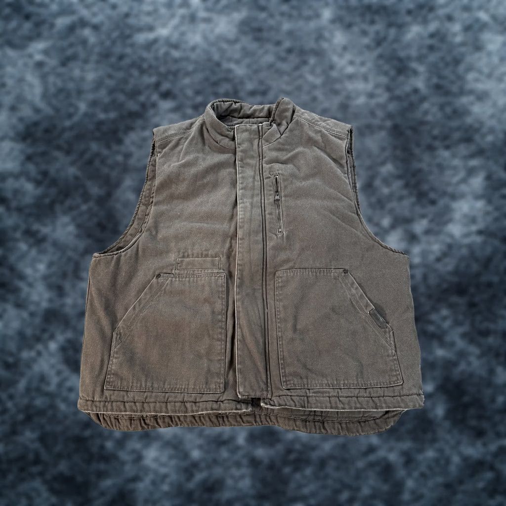 Thorogood Thorogood Vest Men's 2XL Gray Canvas Quilted Lined Heavy Duty Work Utility Size US XXL / EU 58 / 5 - 1 Thumbnail