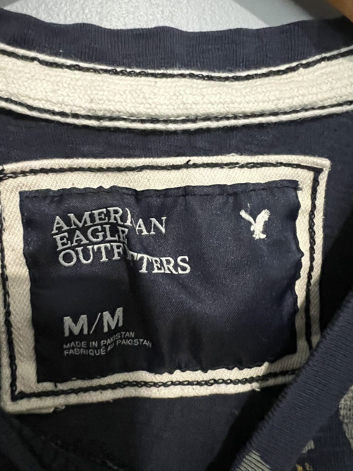 American Eagle Outfitters Y2K American Eagle Men’s Sz Med Navy S/S Tee Double Sided Size US M / EU 48-50 / 2 - 4 Thumbnail