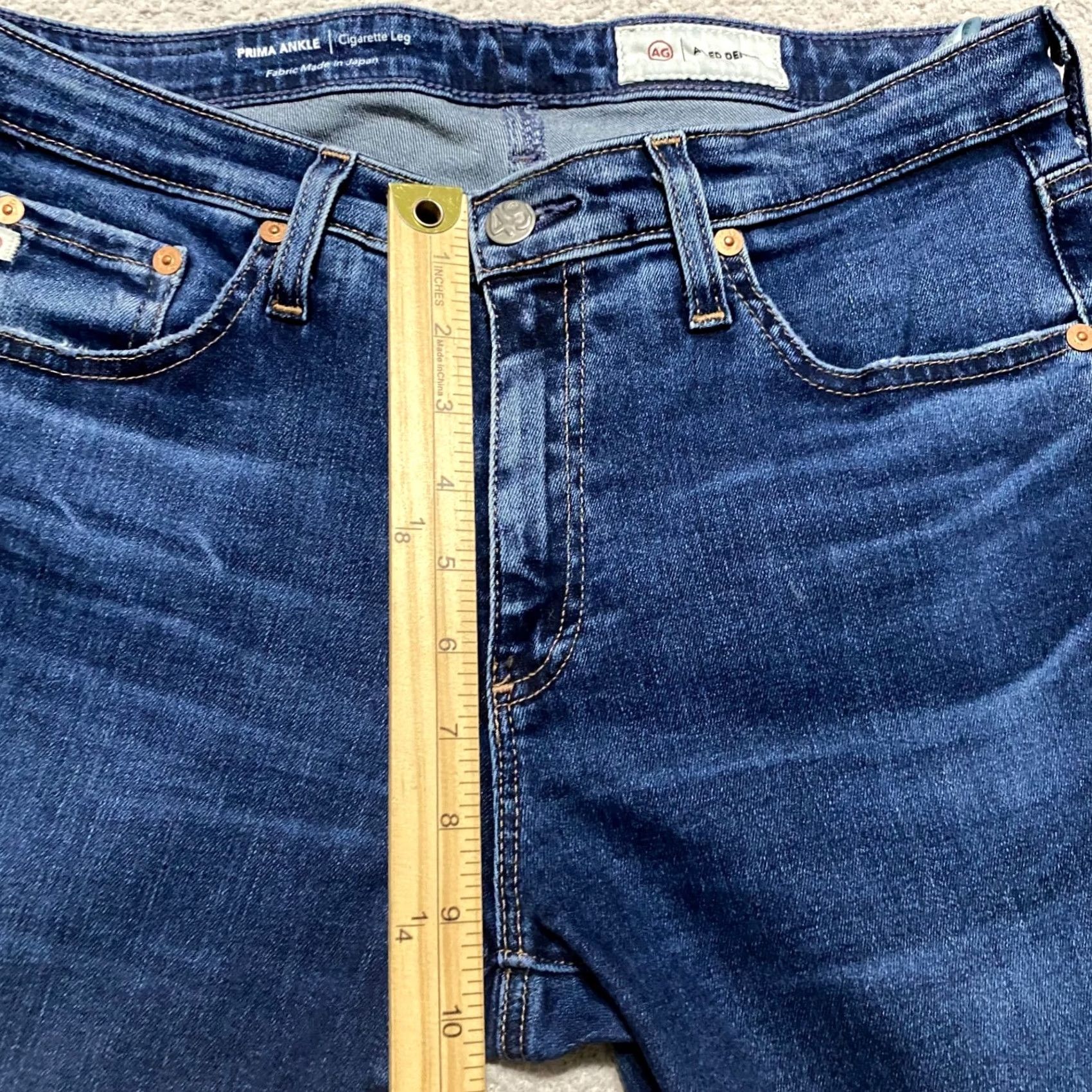 Denime AG Adriano Goldschmied Jeans Blue Denim Dark Wash Cigarette Slim 29 5-Pocket Design Size 29" - 7 Thumbnail