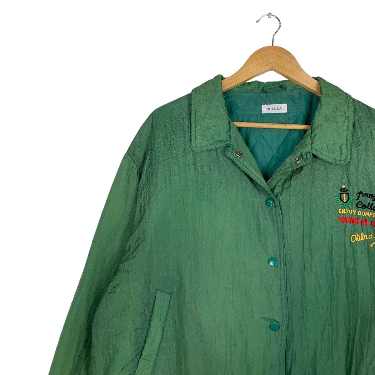 Japanese Brand CHILRA Stall Cast River Logo Faded Green Jacket #1028-C46 Size US L / EU 52-54 / 3 - 8 Thumbnail
