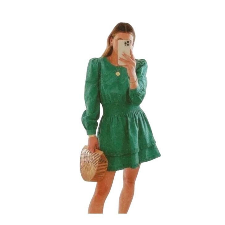 Splendid Splendid X Cellajaneblog Green Eyelet Smocked Waistband Mini Size XS / US 0-2 / IT 36-38 - 11 Thumbnail