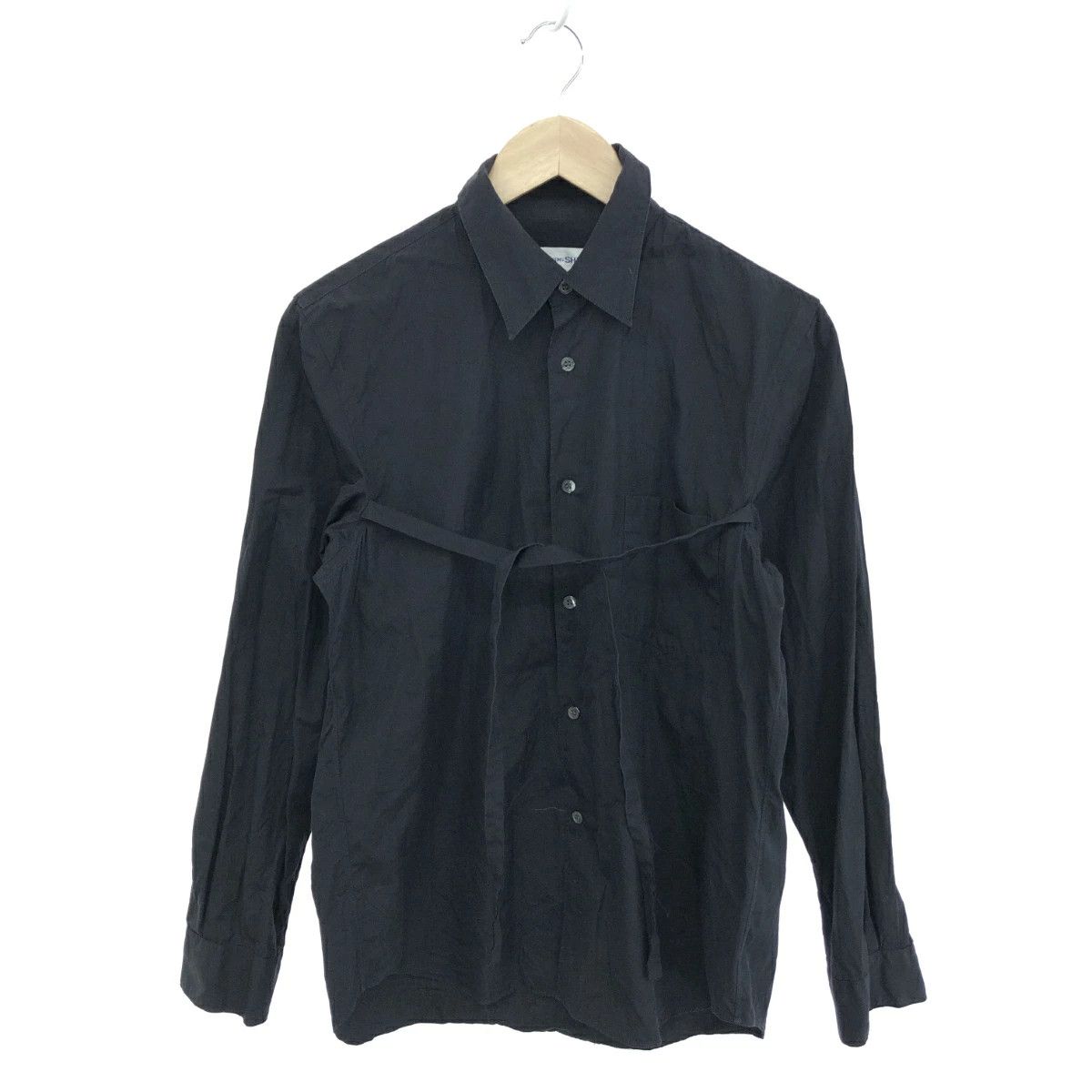 Comme des Garcons SHIRT Shirt Drawstring Long Sleeve Plain Button Up Cotton Black Size US S / EU 44-46 / 1 - 1 Thumbnail