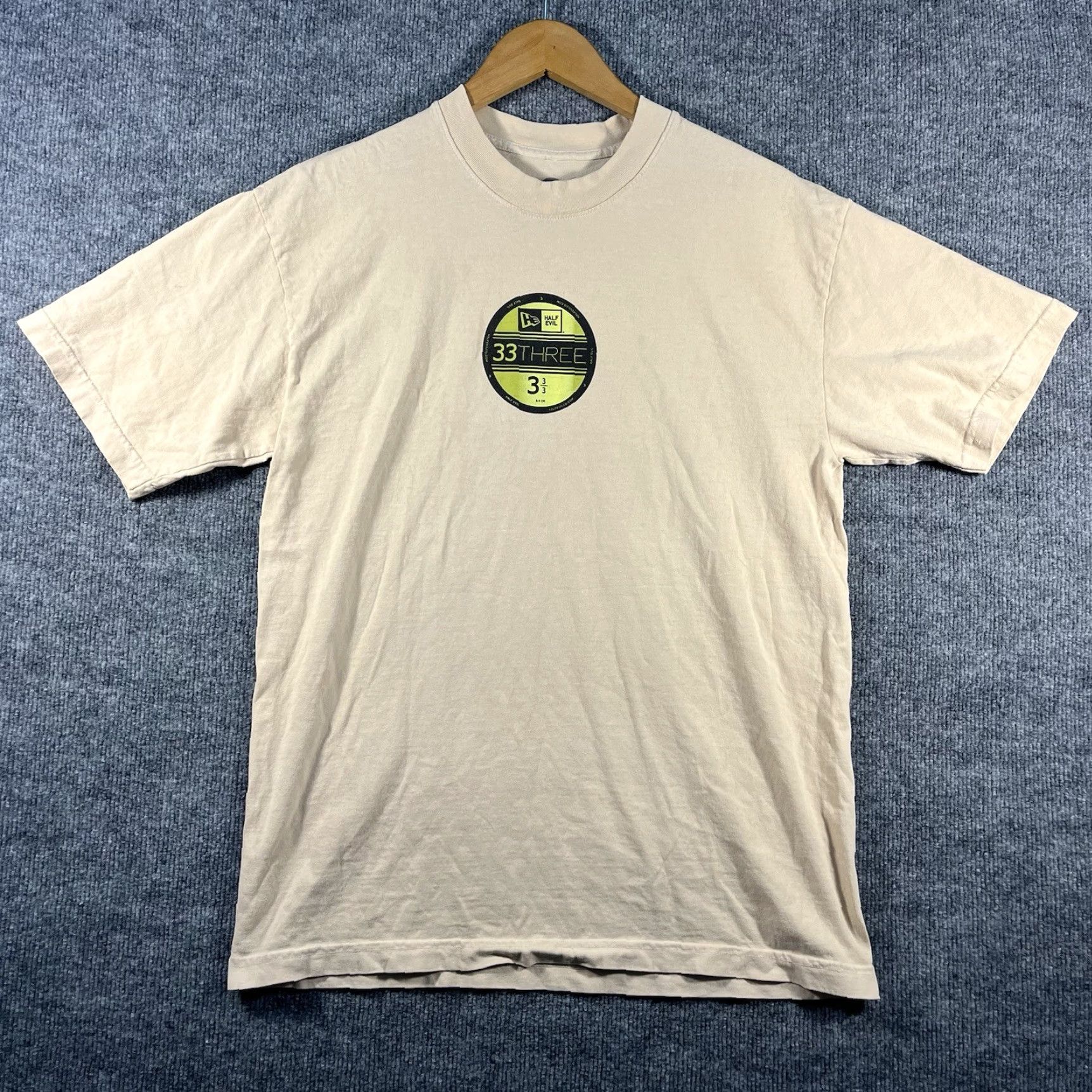 Half Evil Half Evil T-Shirt Mens Medium Beige Short Sleeve Graphic Hip Hop Streetwear Size US M / EU 48-50 / 2 - 2 Thumbnail