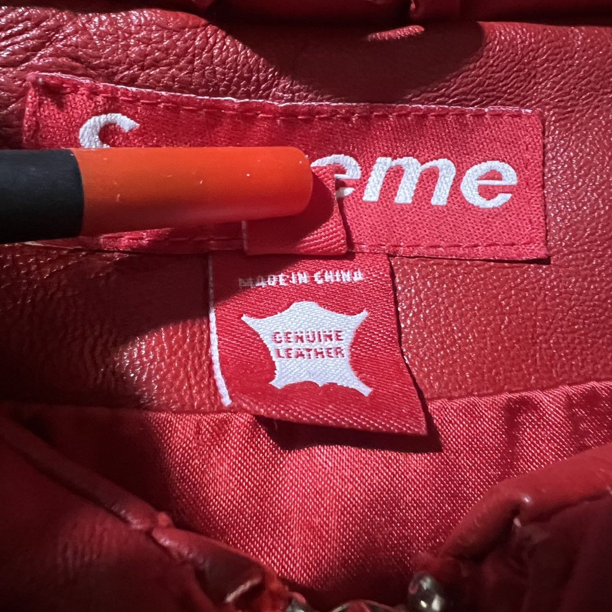 Supreme Supreme FW05 Leather Down Puffer Jacket Red Fur Trim Vintage Size US M / EU 48-50 / 2 - 5 Thumbnail