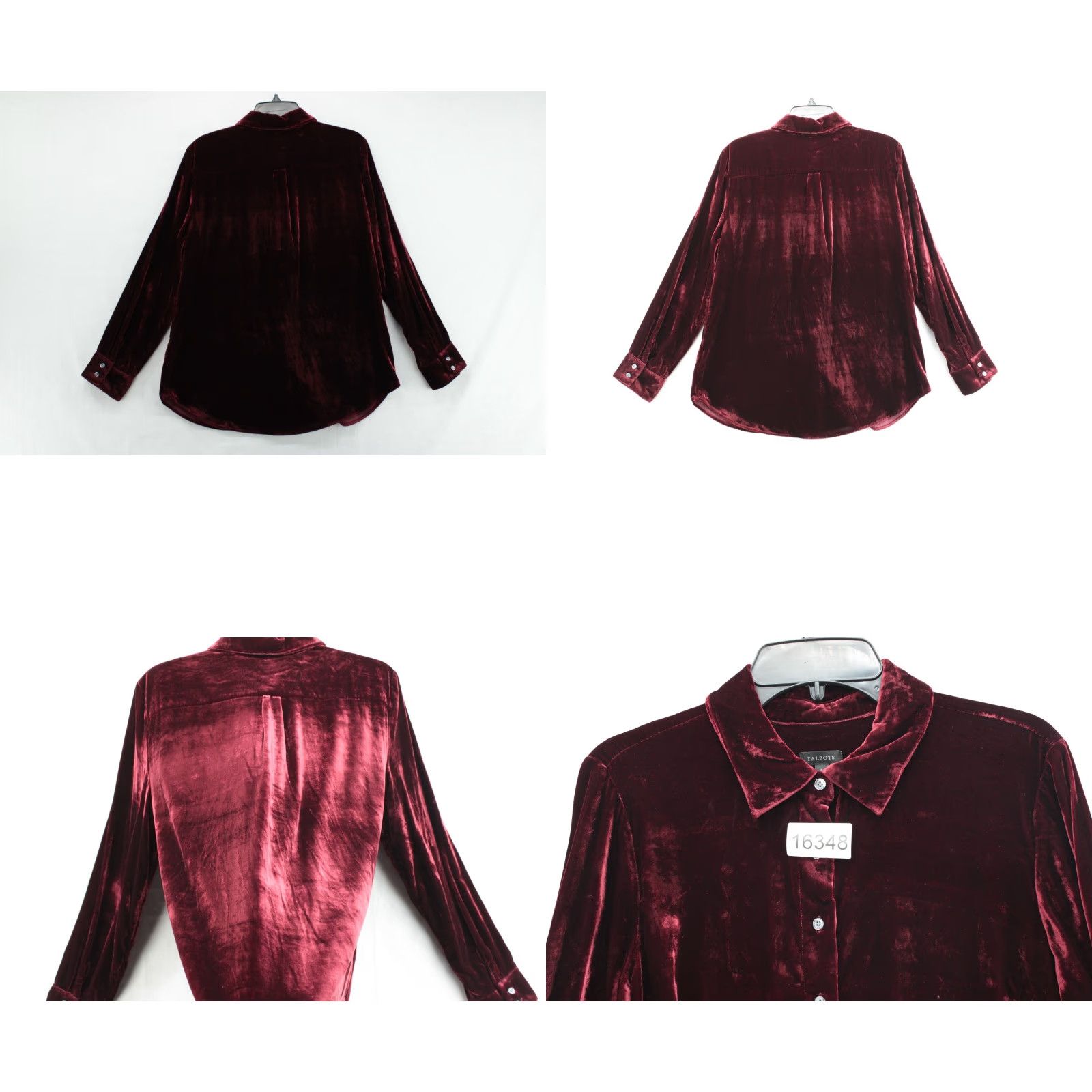 Talbots Talbots Blouse Women's Red Velvet Long Sleeve Button Up Christmas M Regular Size M / US 6-8 / IT 42-44 - 8 Thumbnail