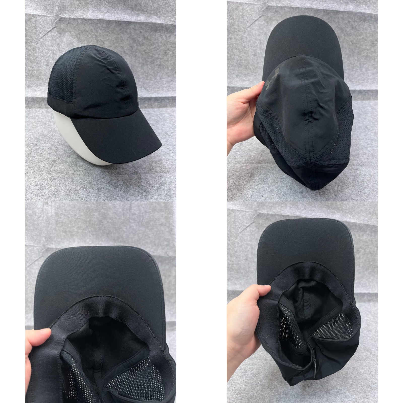 Under Armour VINTAGE Under Armour Hat Cap Strap Back Womens One Size Black Polyester Blend Stretch Size ONE SIZE - 8 Thumbnail