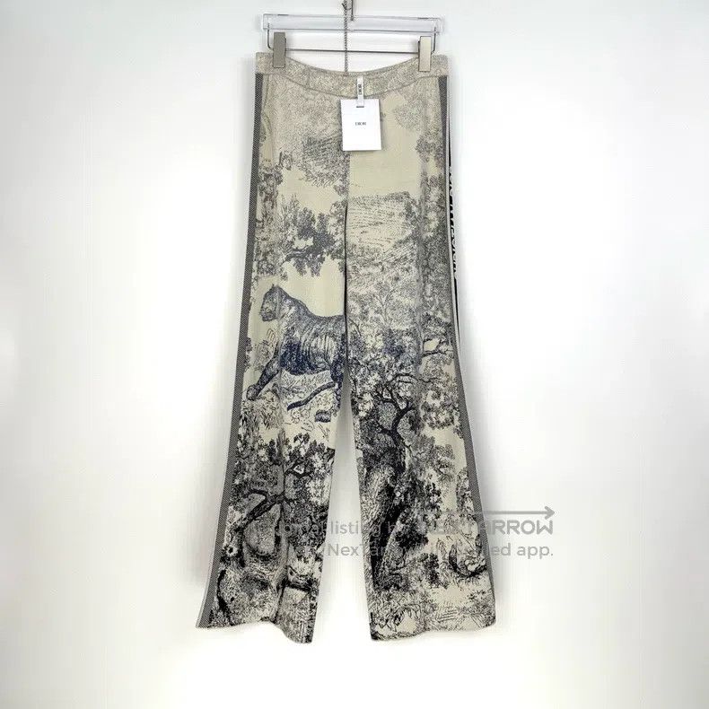 Dior Dior Dark blue gradient jungle animal cashmere wool trouse Size 24" / US 00 / IT 34 - 3 Thumbnail