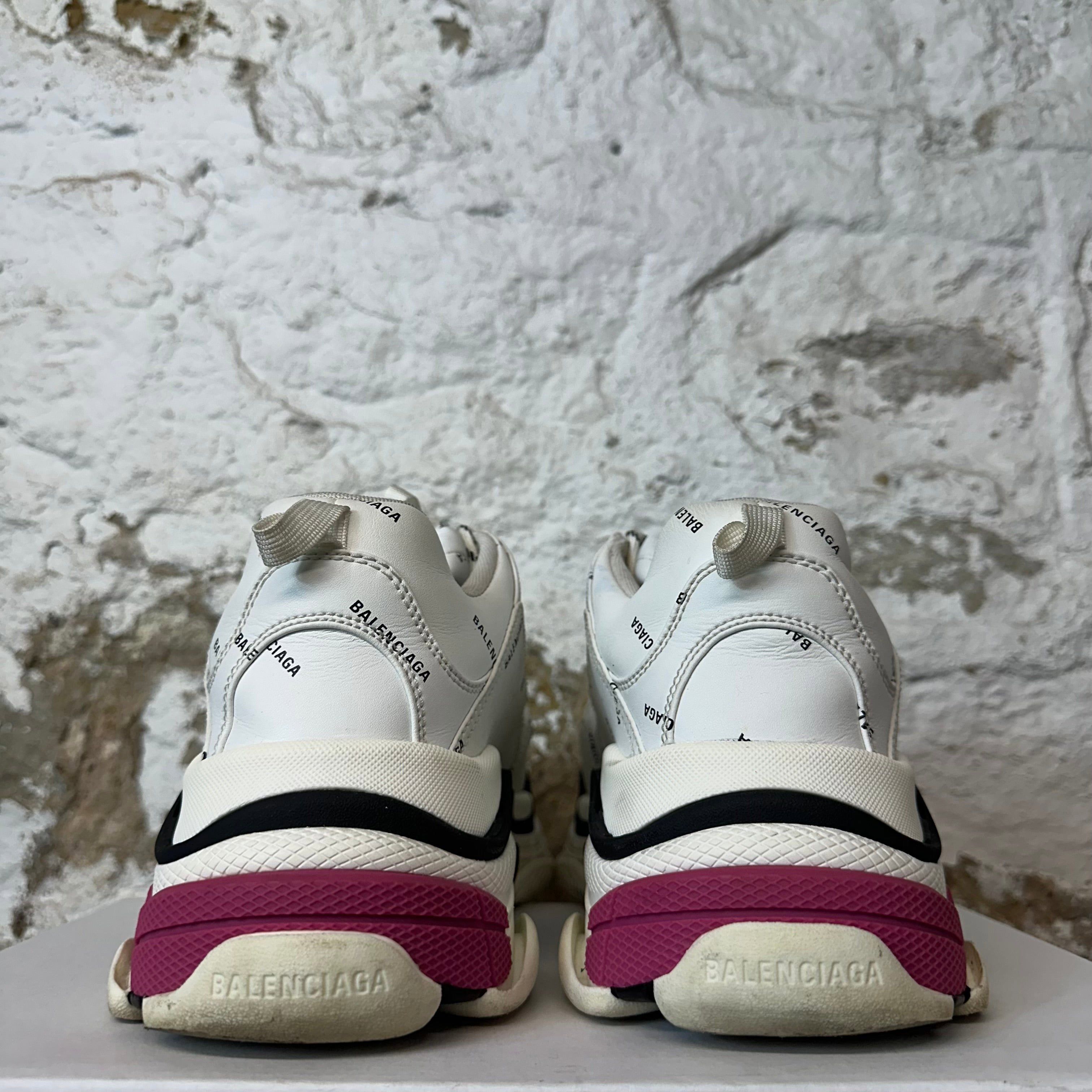 Balenciaga Balenciaga Triple S Spellout White Black Pink Sneaker Sz 12 Size US 12 / EU 45 - 5 Thumbnail