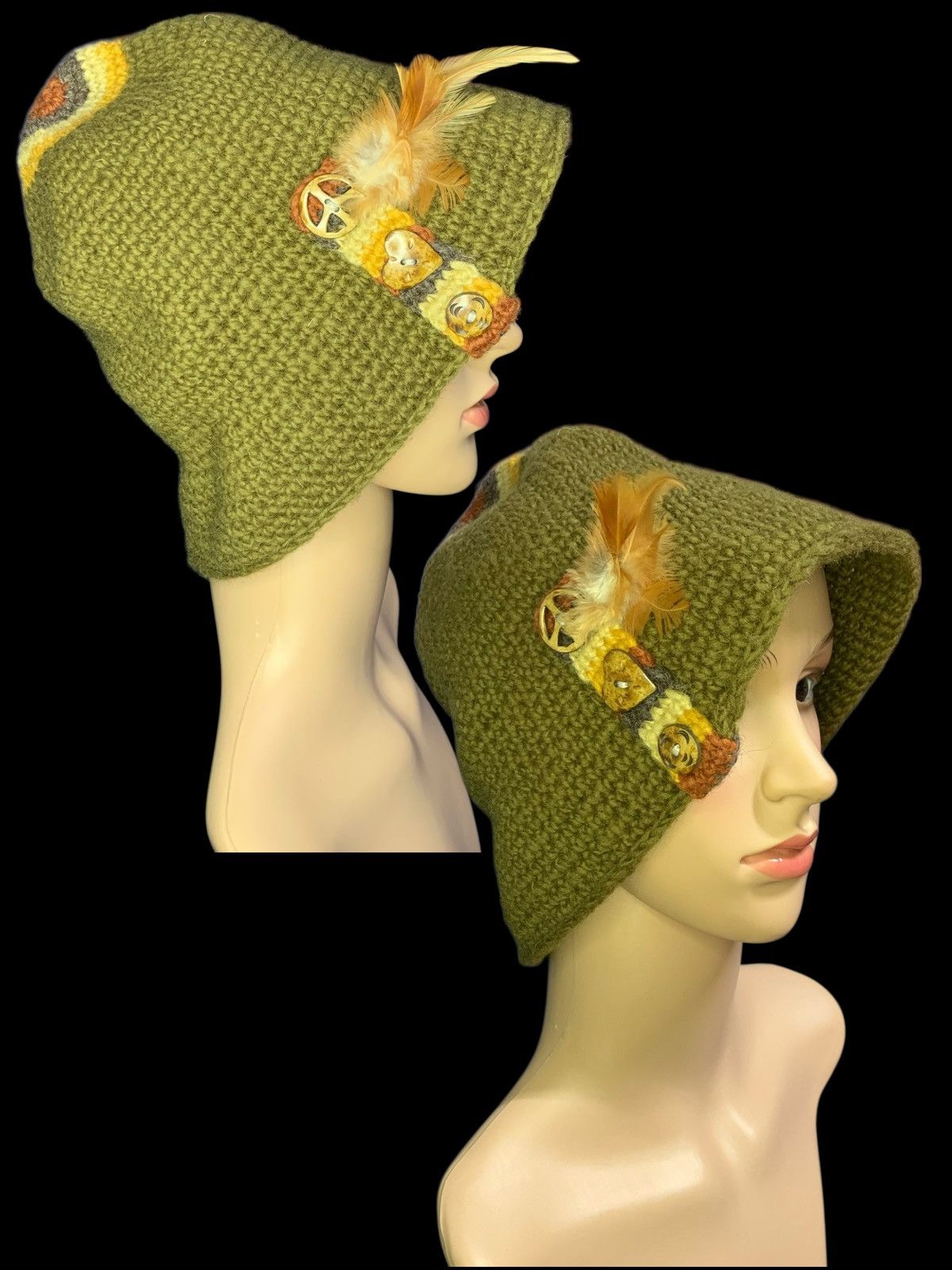 Issey Miyake × Japanese Brand × Vintage Crochet Knitting Big Beanie Hats Rare Design Japanese Style Size ONE SIZE - 1 Thumbnail