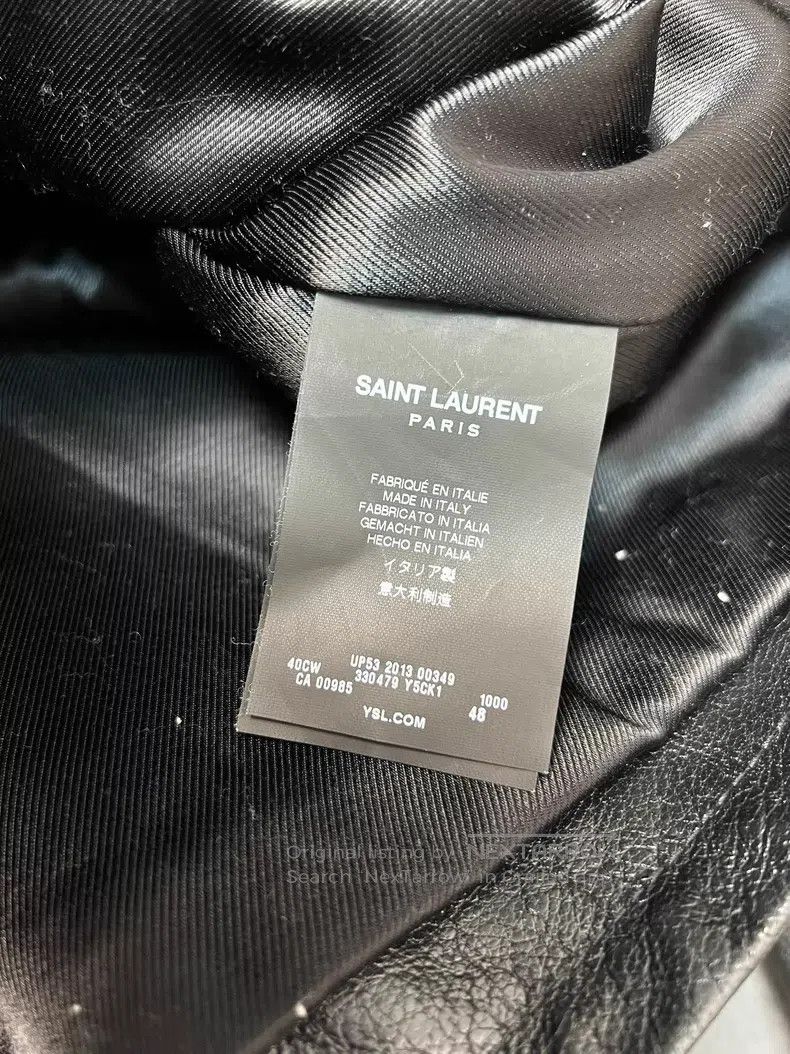 Saint Laurent Paris Saint Laurent Paris Calf Leather Notched Lapel Double Brea Size US M / EU 48-50 / 2 - 7 Thumbnail