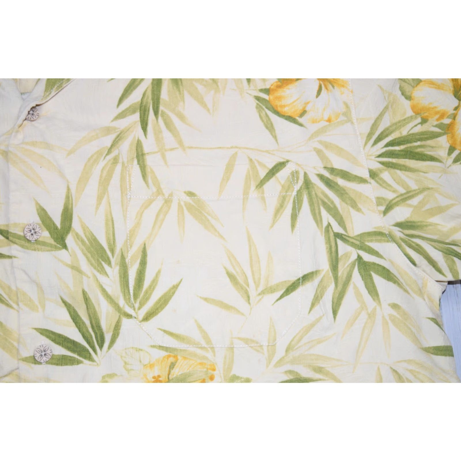Tommy Bahama TOMMY BAHAMA HAWAIIAN SHIRT MENS XL YELLOW TROPICAL SEA SHELLS 100% SILK SHORT SLEEVE Size US XL / EU 56 / 4 - 3 Thumbnail