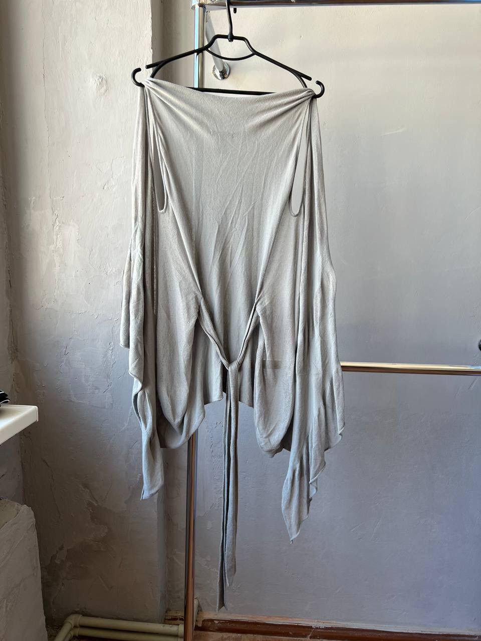 Sarah Pacini SARAH PACINI GRAY VISCOSE ASYMETRICAL SLEEVELESS CARDIGAN OS Size S / US 4 / IT 40 - 13 Thumbnail
