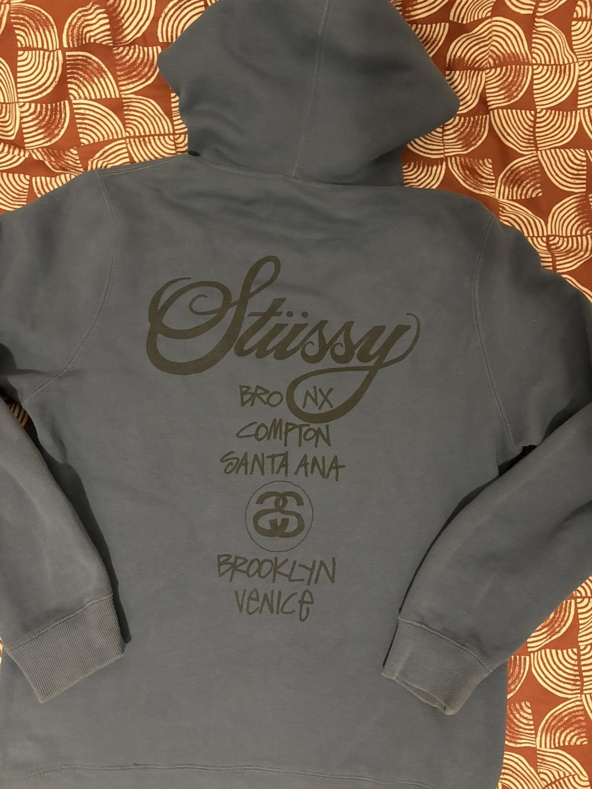 Stussy Stussy World Tour Blue Hoodie Size US M / EU 48-50 / 2 - 2 Thumbnail