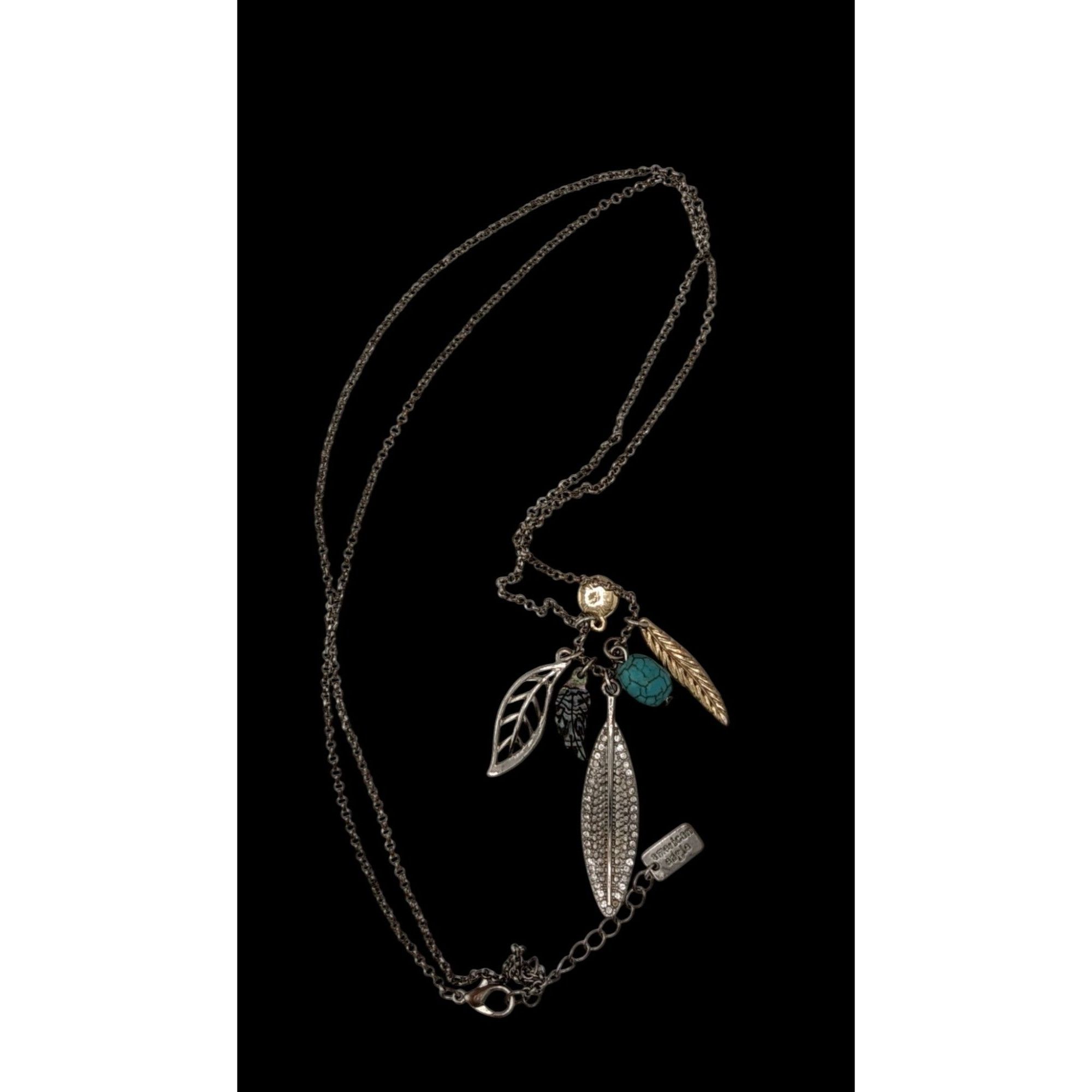American Eagle Outfitters American Eagle Y2K Multi-Leaf And Feather Pendant Necklace W Size ONE SIZE - 2 Thumbnail