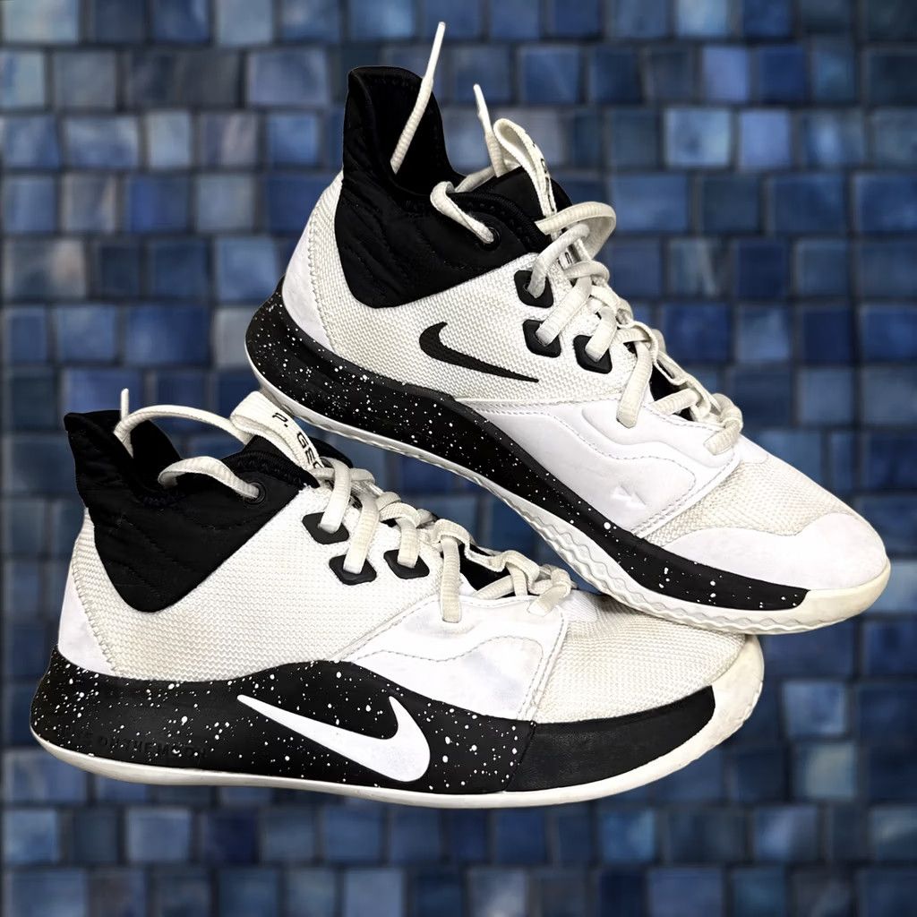 Nike Pg 3 Tb Sneakers White Black Athletic Running Basketball Shoes Mens Size 6, Men's