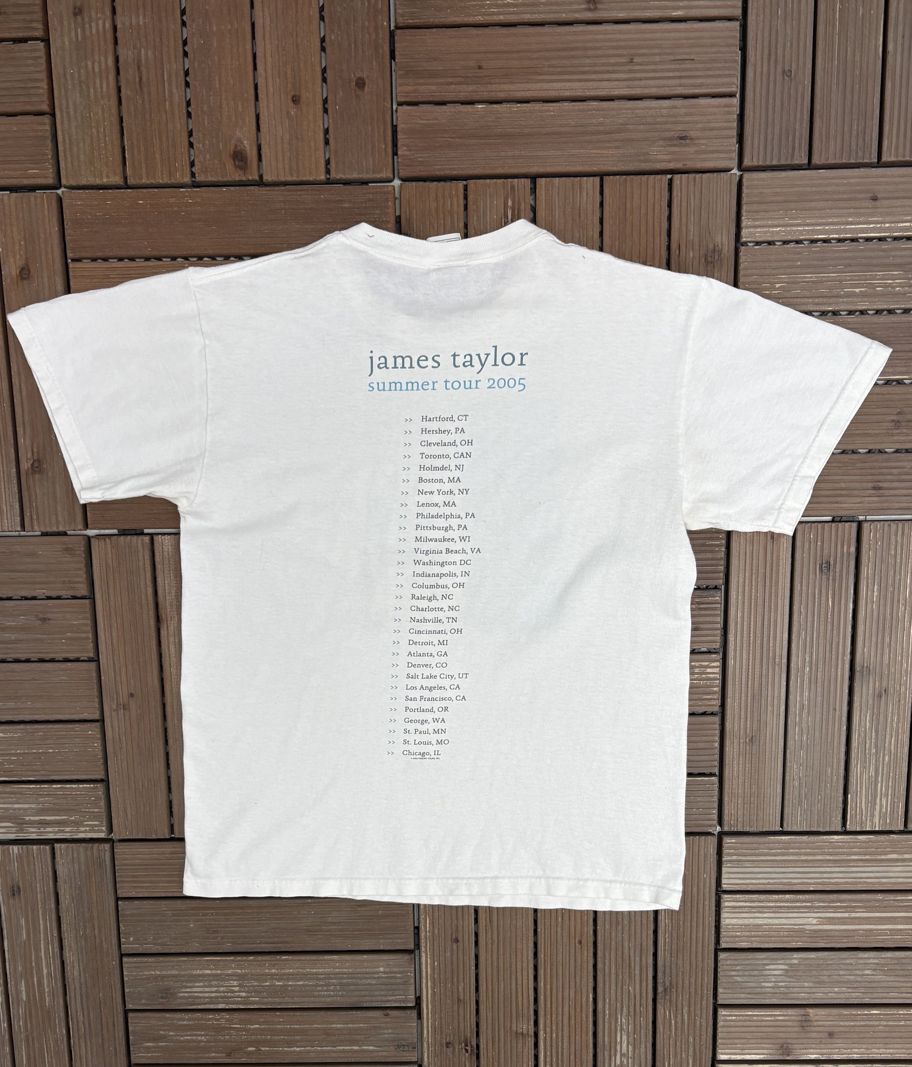 Vintage James Taylor Summer Tour 2005 Vintage White T-Shirt Tee Size US M / EU 48-50 / 2 - 4 Thumbnail
