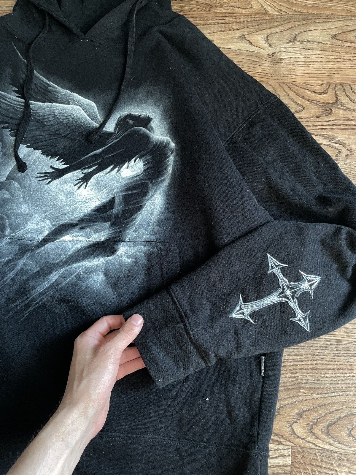 Band Tees × Vintage Vintage Rock Eagle Angel Woman Spiral Zip Hoodie Size US XXL / EU 58 / 5 - 3 Thumbnail