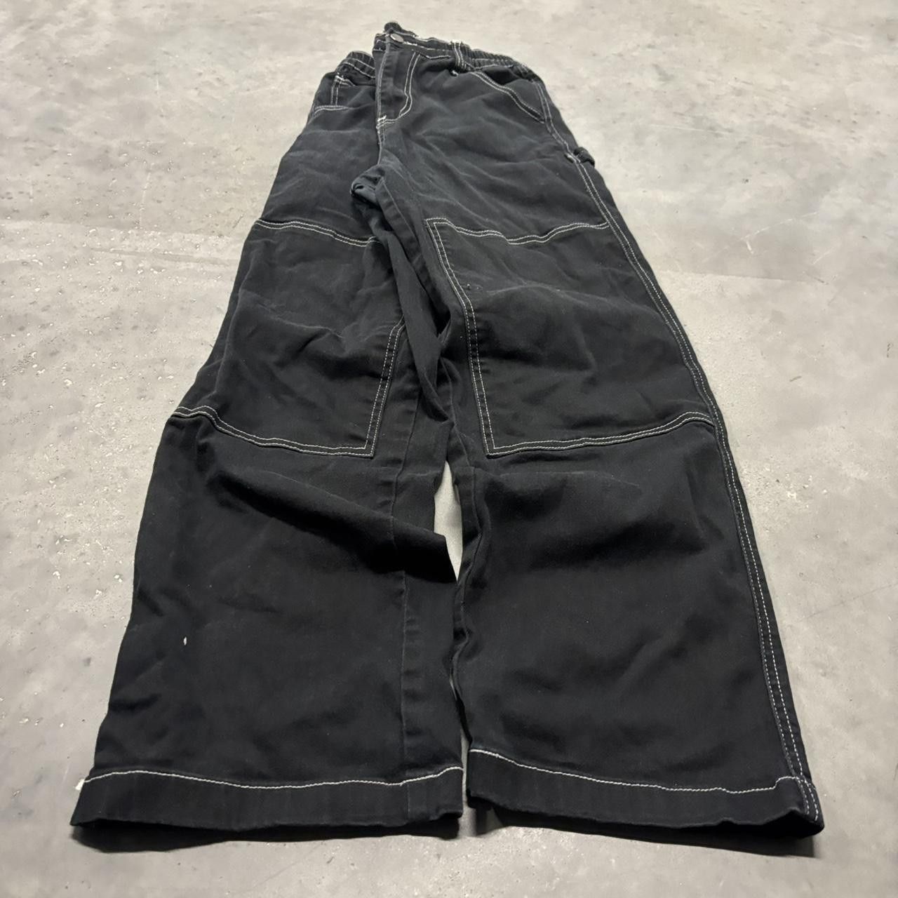 Japanese Brand × Vintage Crazy Vintage Y2K/2000s Black Carpenter Streetwear Skater Pants! Size US 28 / EU 44 - 3 Thumbnail