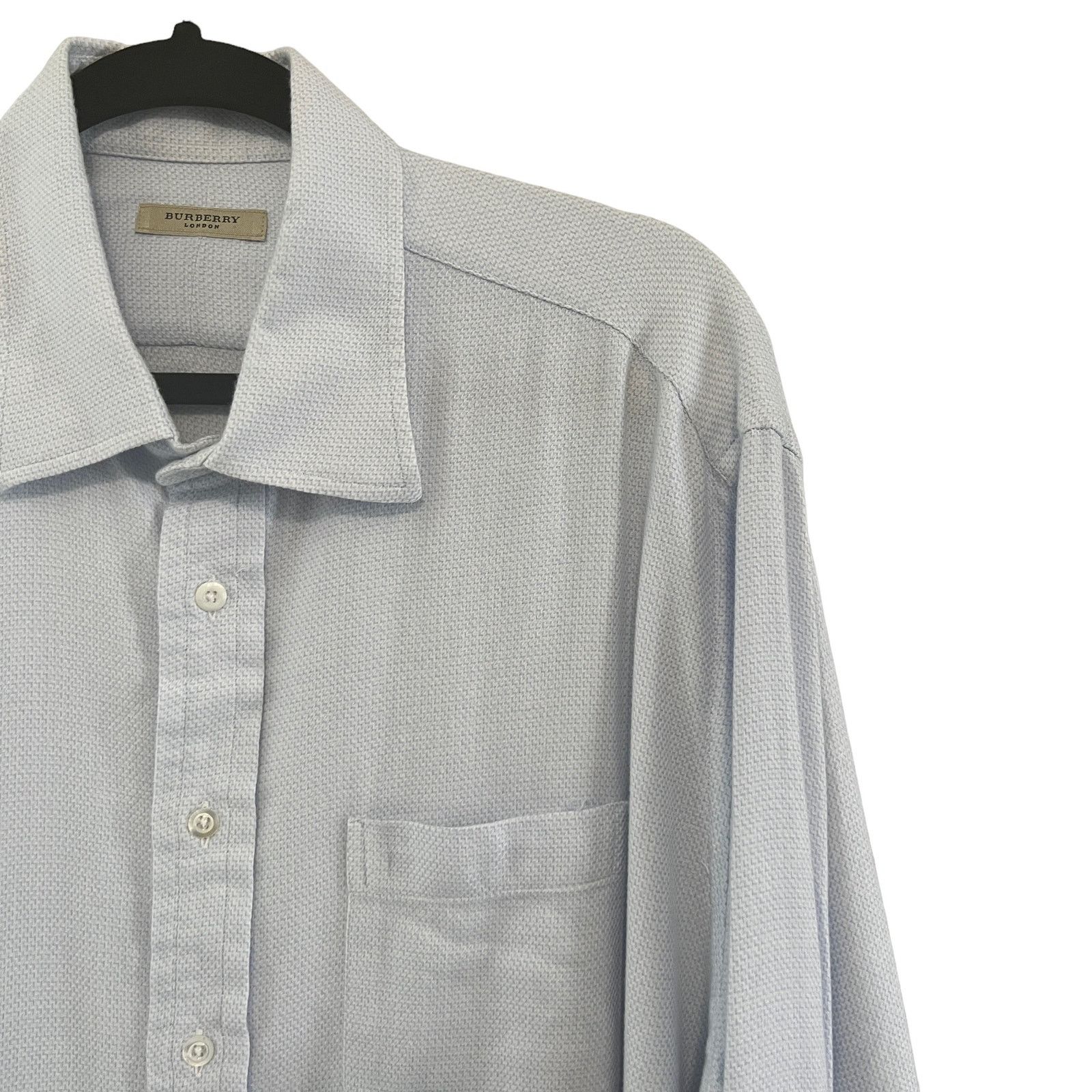 Burberry Burberry Blue White Houndstooth Cotton Button Down Shirt XL Size US XL / EU 56 / 4 - 3 Thumbnail