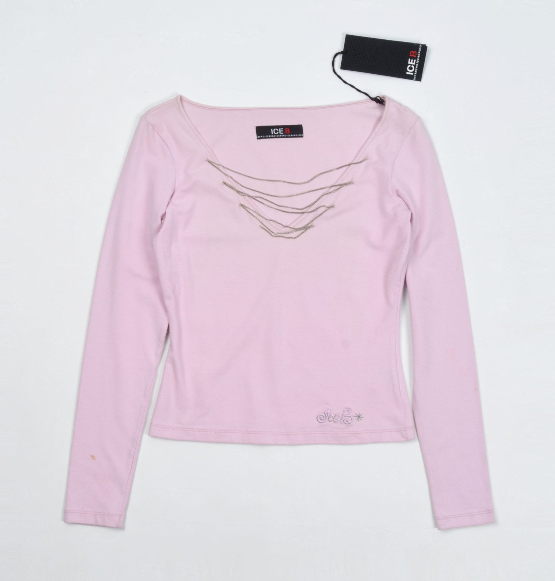 Iceberg × Vintage Vintage Iceberg Y2K Chains Decorated Neck Long Sleeve Top Size S / US 4 / IT 40 - 4 Thumbnail
