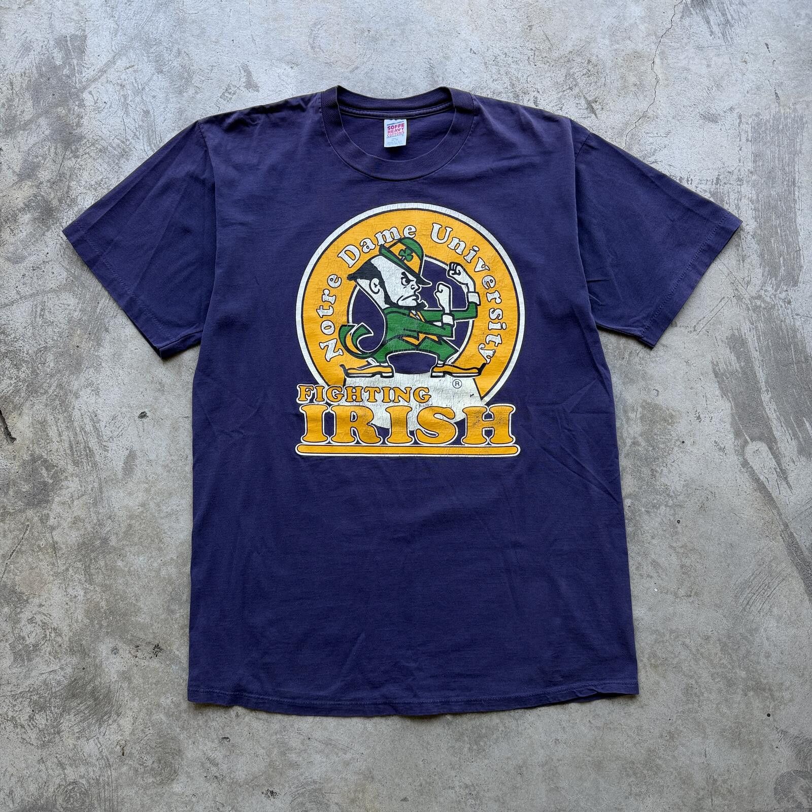 Soffe Vintage 90s Notre Dame Fighting Irish Single Stitch Tee XL Size US XL / EU 56 / 4 - 1 Thumbnail
