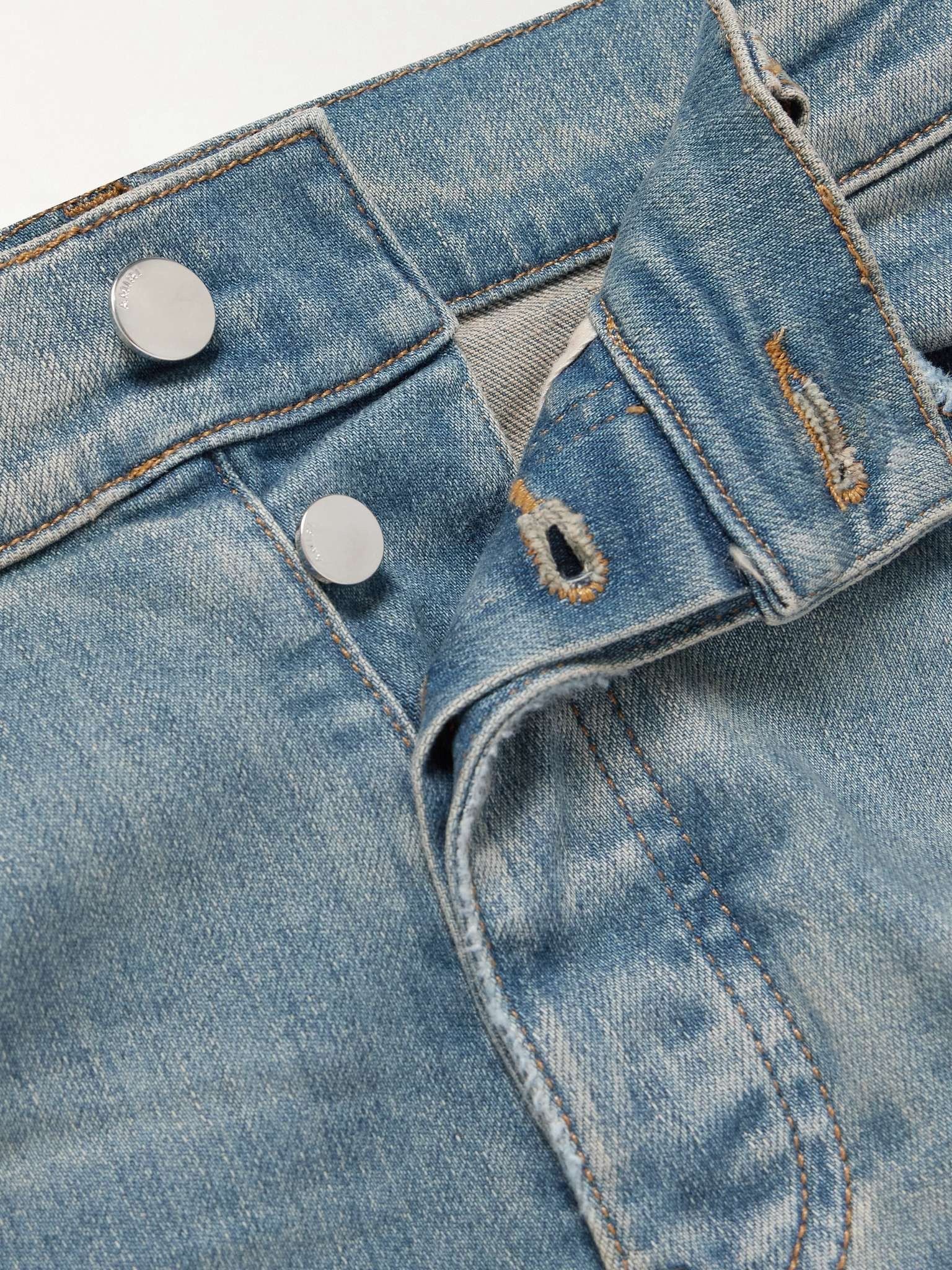 Amiri o1s1wg110725 Logo-Appliquéd Panelled Distressed Jeans Blue Size US 34 / EU 50 - 3 Thumbnail