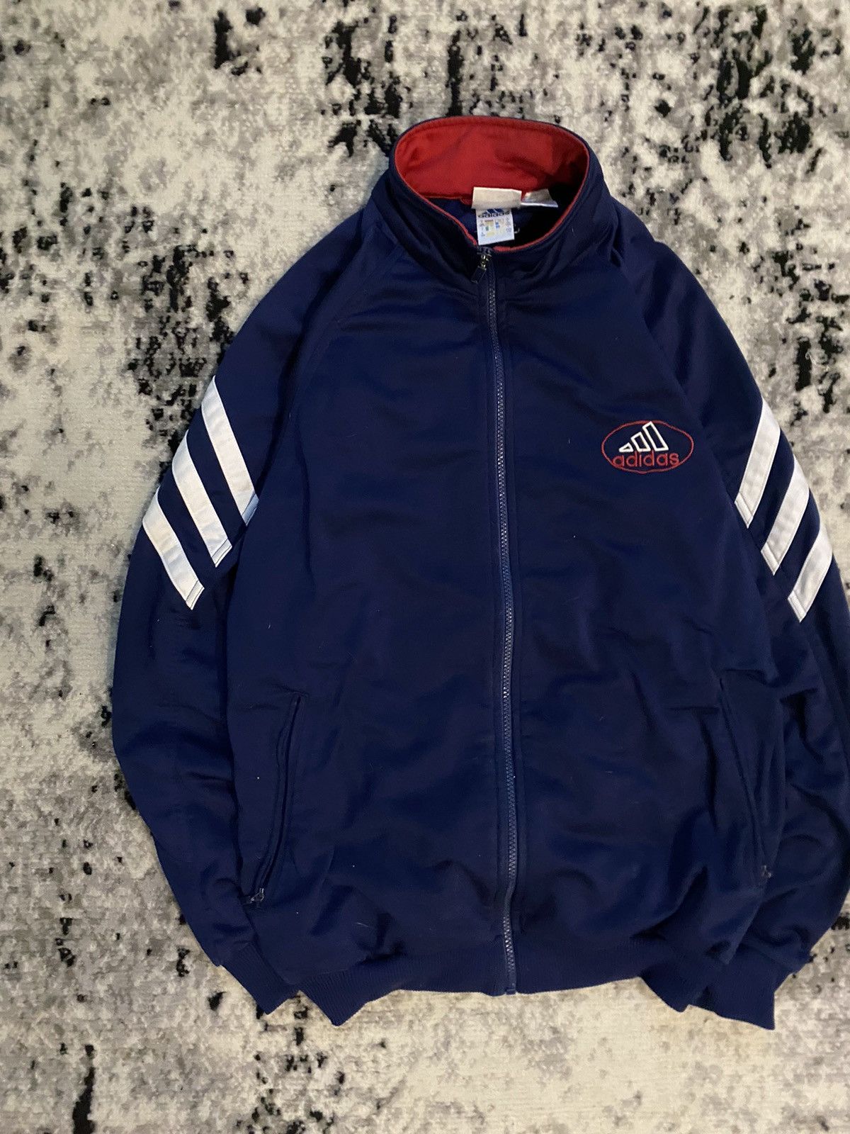 Adidas × Vintage Vintage Adidas Zip Hoodie Big Logo Rare L Size Size US L / EU 52-54 / 3 - 4 Thumbnail