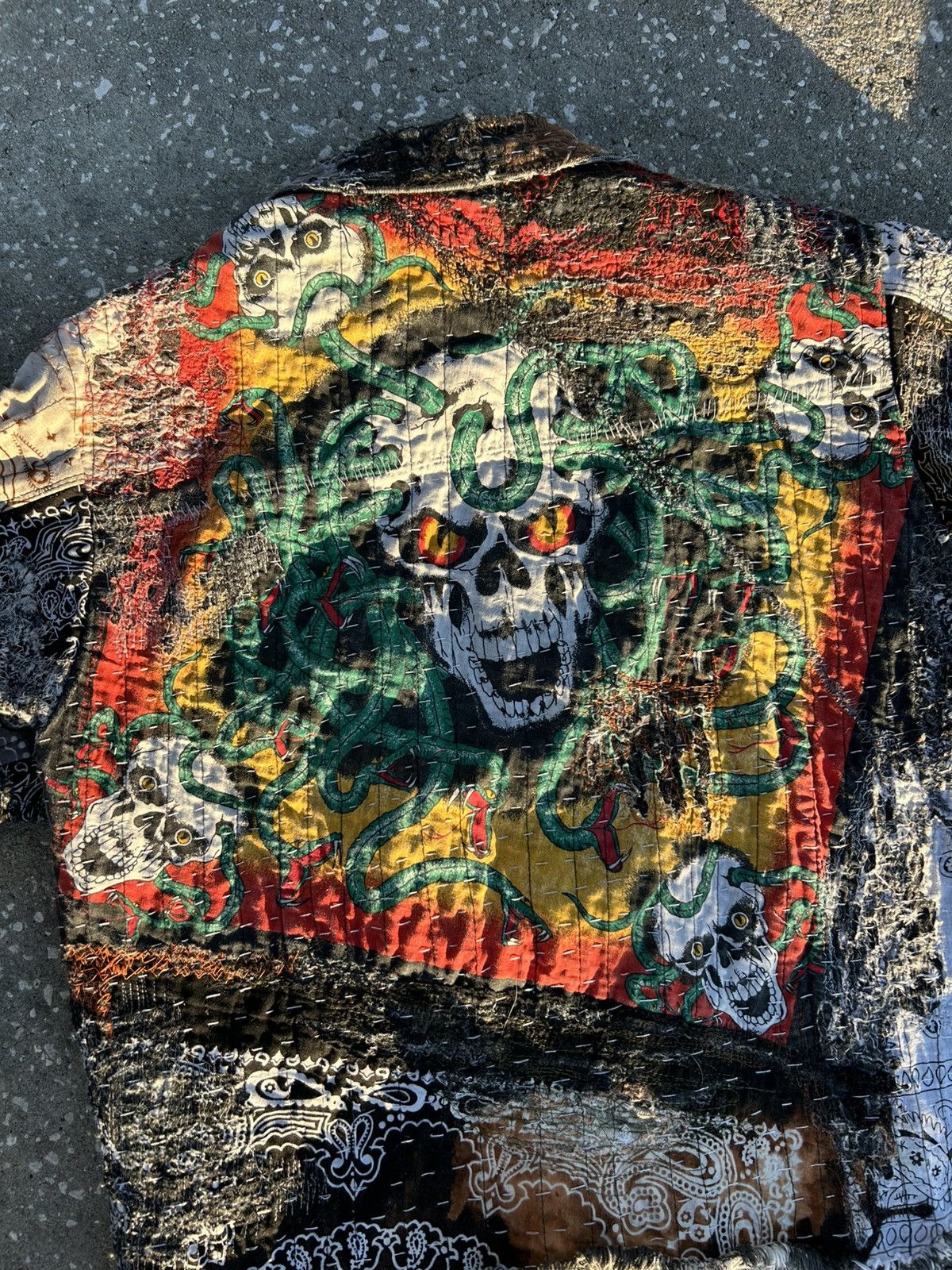 Other 1/1 Your World patchwork distressed bandana denim jacket Size US L / EU 52-54 / 3 - 9 Thumbnail