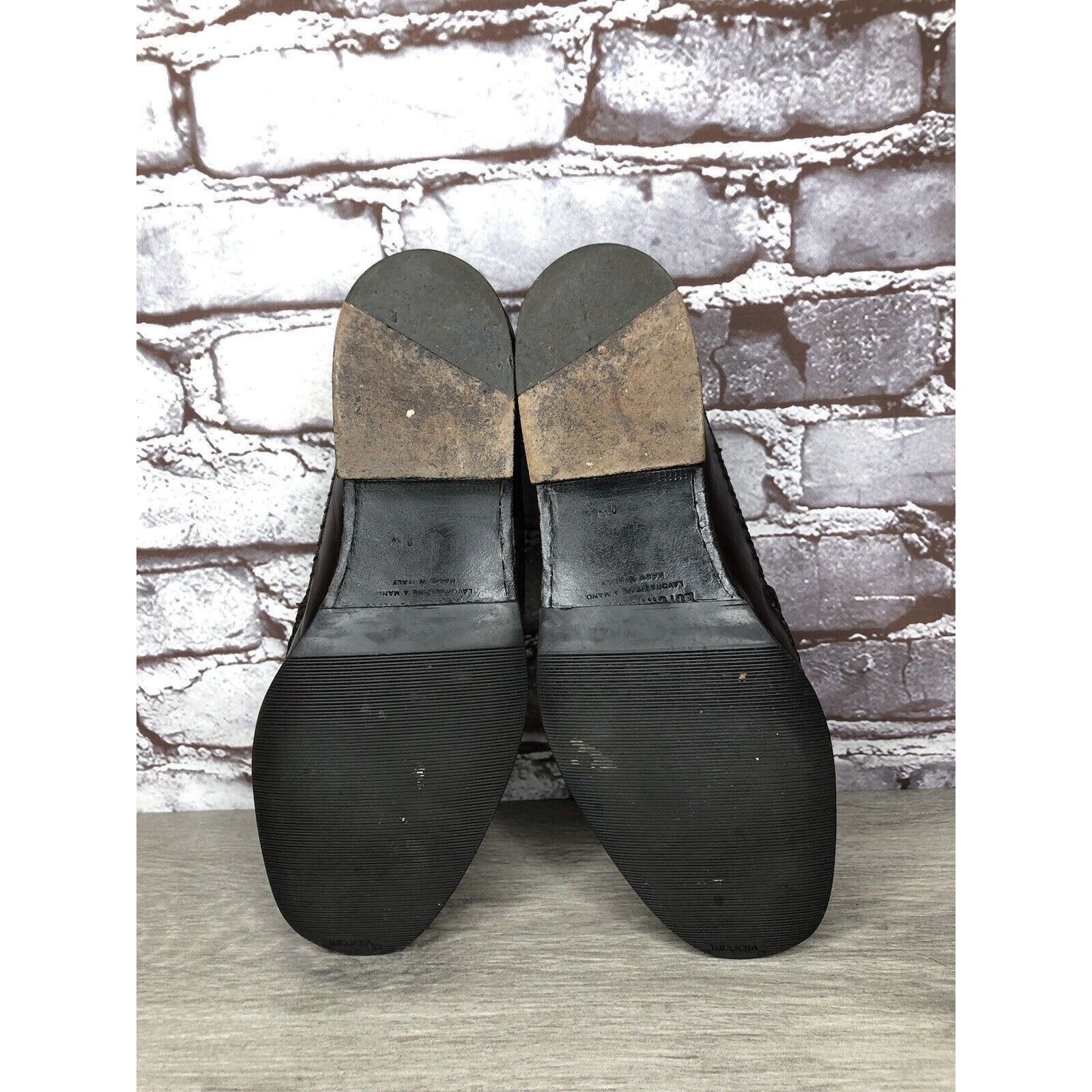Other LORENZO BANFI Milano Brown Leather Slip On Loafers Dress Sho Size US 8 / EU 41 - 6 Thumbnail
