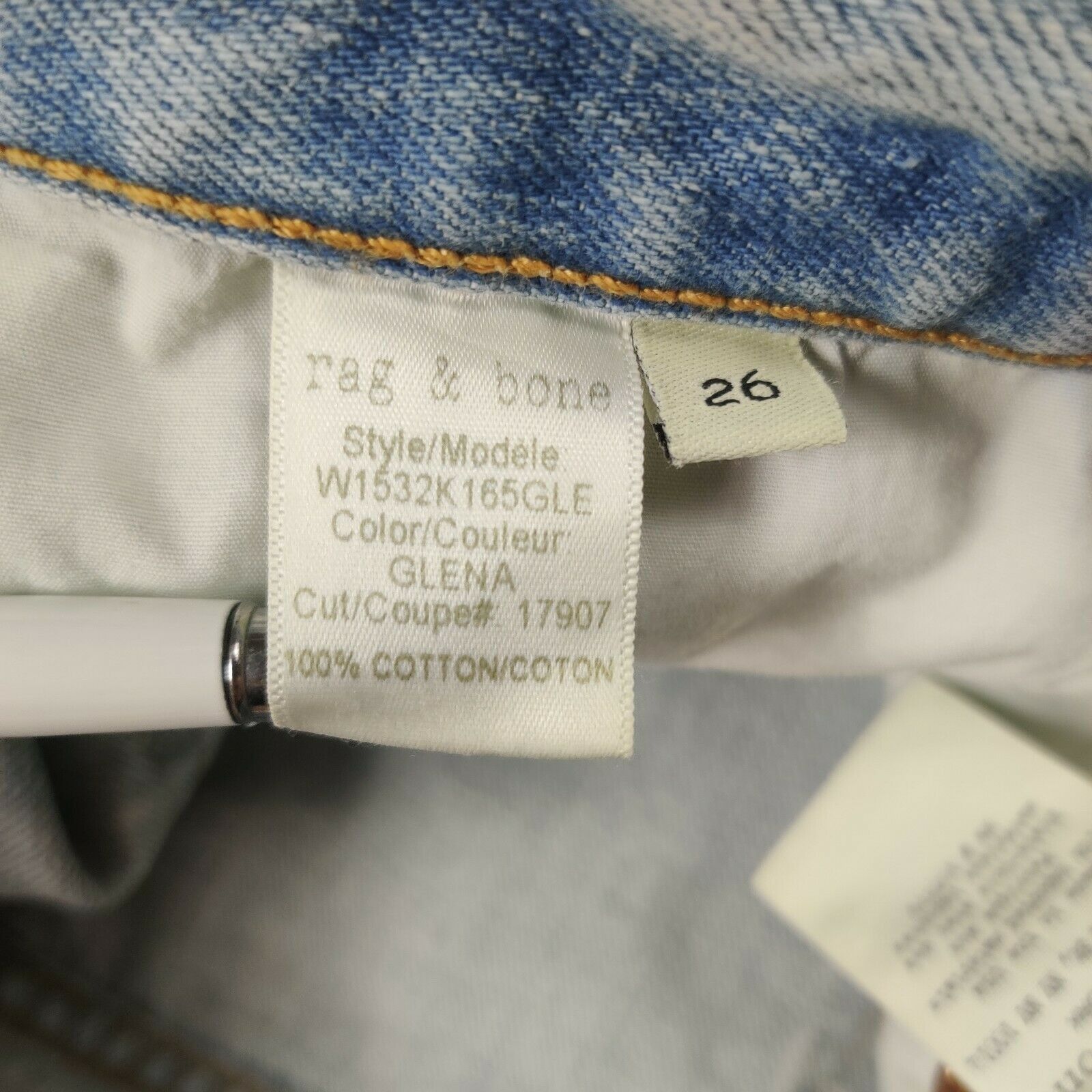 Rag & Bone rag & bone 26 High Rise Skinny Glena Jeans Light Wash Raw He Size 26" / US 2 / IT 38 - 6 Thumbnail