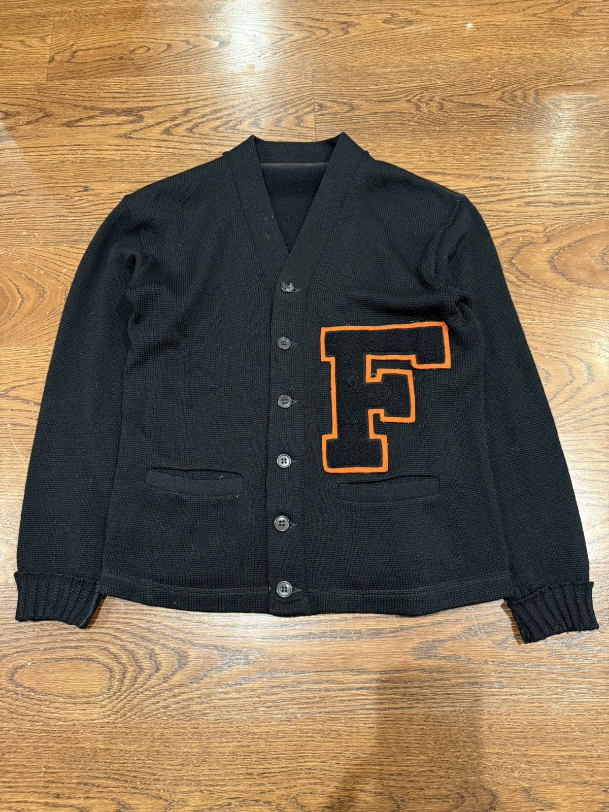 トップス 50s-60s WILSON lettered cardigan black 50's Wilson Letterman Cardigan - Etsy