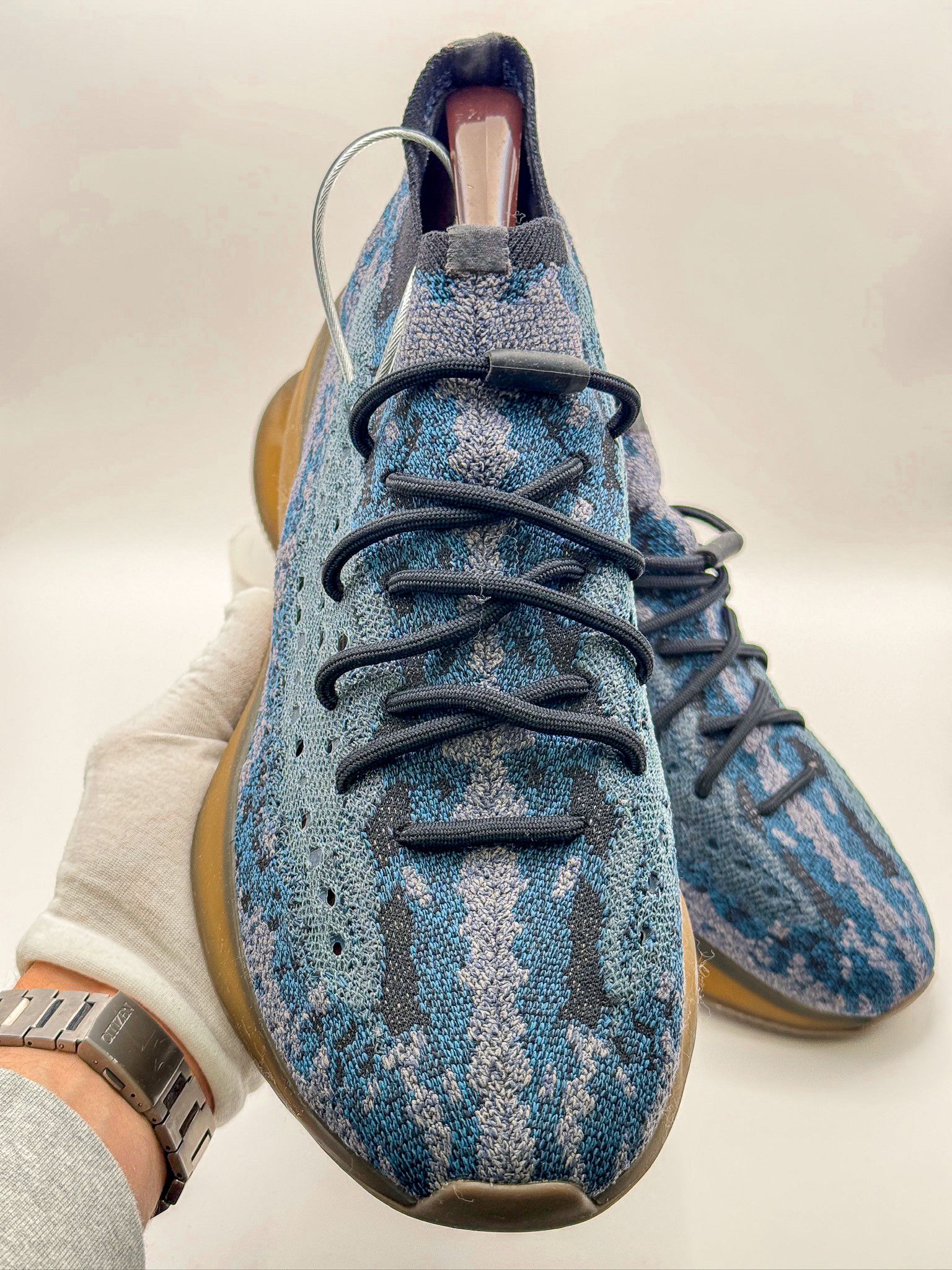 Adidas Adidas Yeezy 380 Blue Grey Speckled Gold Sole Sneakers Size US 12 / EU 45 - 3 Thumbnail