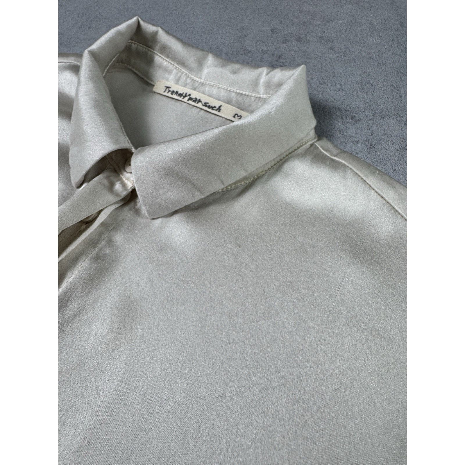 Transit Transit Par Such Beige Silk Super Lightweight Blouse Sz 4 Size S / US 4 / IT 40 - 15 Thumbnail