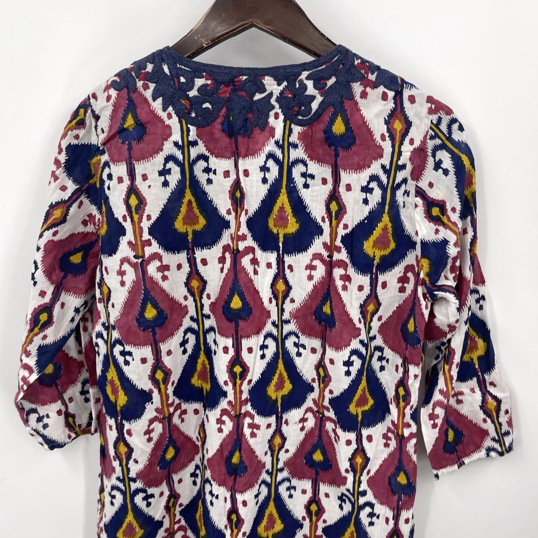 Vintage **Roberta Roller Rabbit Geometric Blue Women's Small Tunic Dress** Roberta Roller Rabbit Geometric Blue Women's Small Tunic Dress Size S / US 4 / IT 40 - 3 Thumbnail