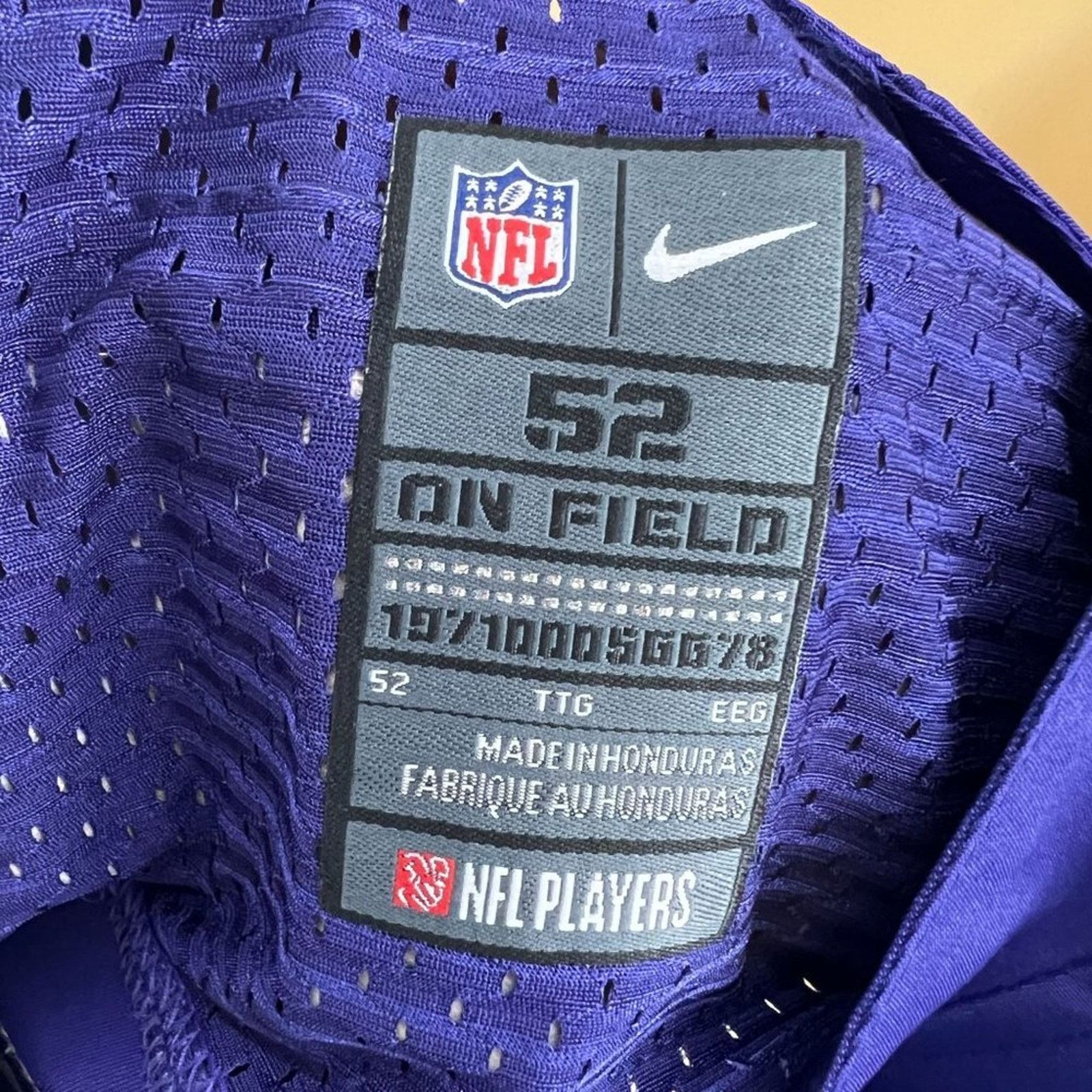 Nike Nike Purple NFL Baltimore Ravens Ray Lewis #52 Home Football Size US XL / EU 56 / 4 - 6 Thumbnail