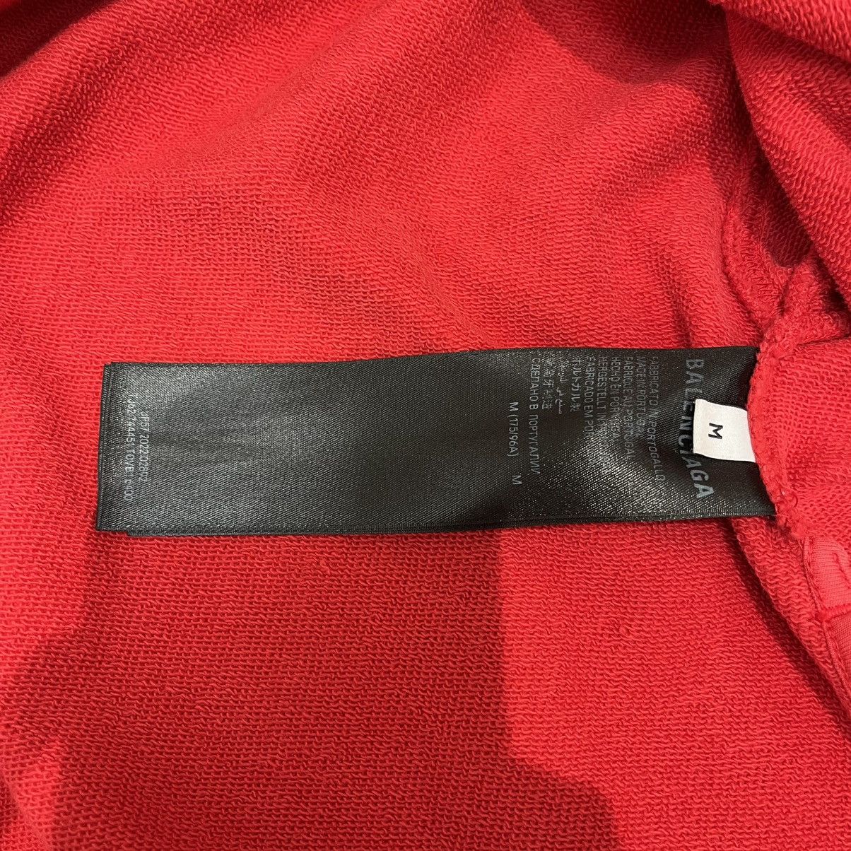 Balenciaga Balenciaga Tape Type Ripped Pocket Zip Up Hoodie Red Size US M / EU 48-50 / 2 - 5 Thumbnail