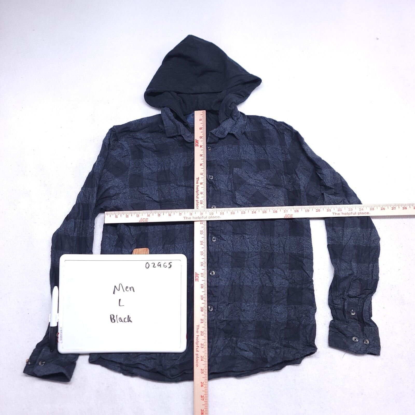 Nomad Nomad Casual Button Up Hoodie Mens Size Large L Black Plaid Size US L / EU 52-54 / 3 - 6 Thumbnail
