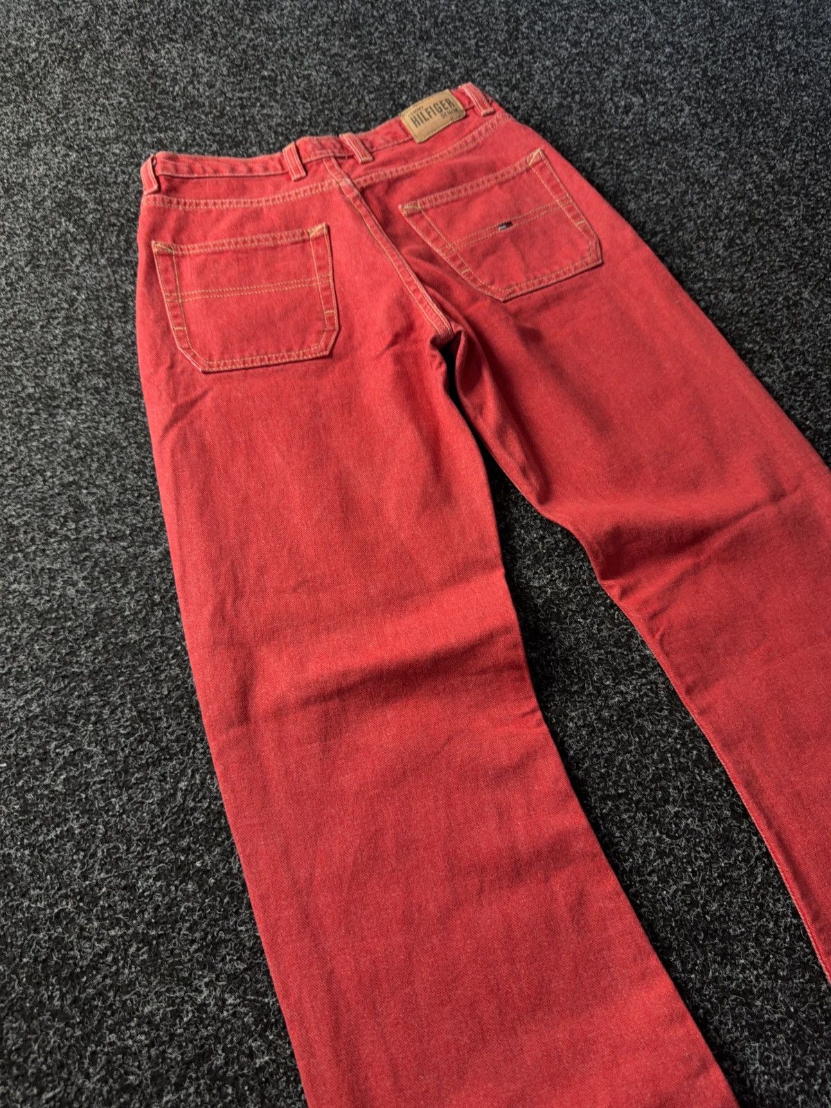Japanese Brand × Tommy Hilfiger Tommy Hilfiger Hipster Red Flare Jeans Y2K Japanese style Size 27" / US 4 / IT 40 - 13 Thumbnail